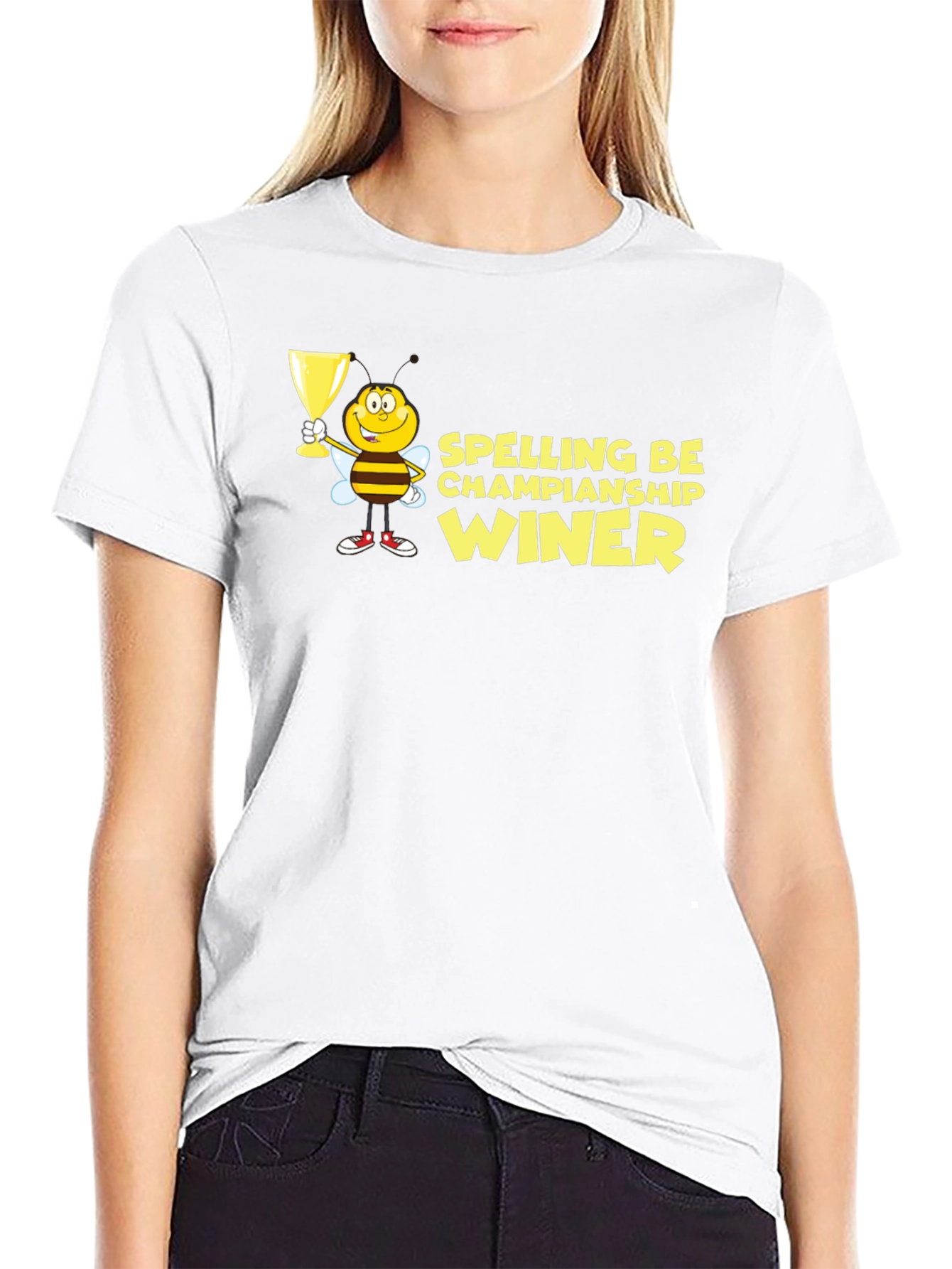 Black Spelling Bee Champion Winner Black T-Shirt view 9