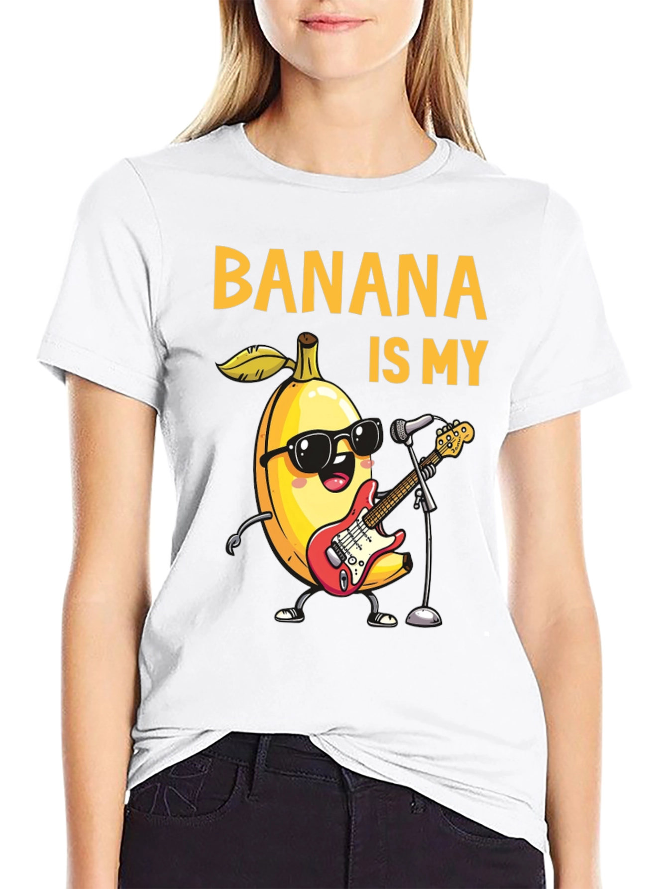 Black Banana is My Jam Funny Music T-Shirt view 9