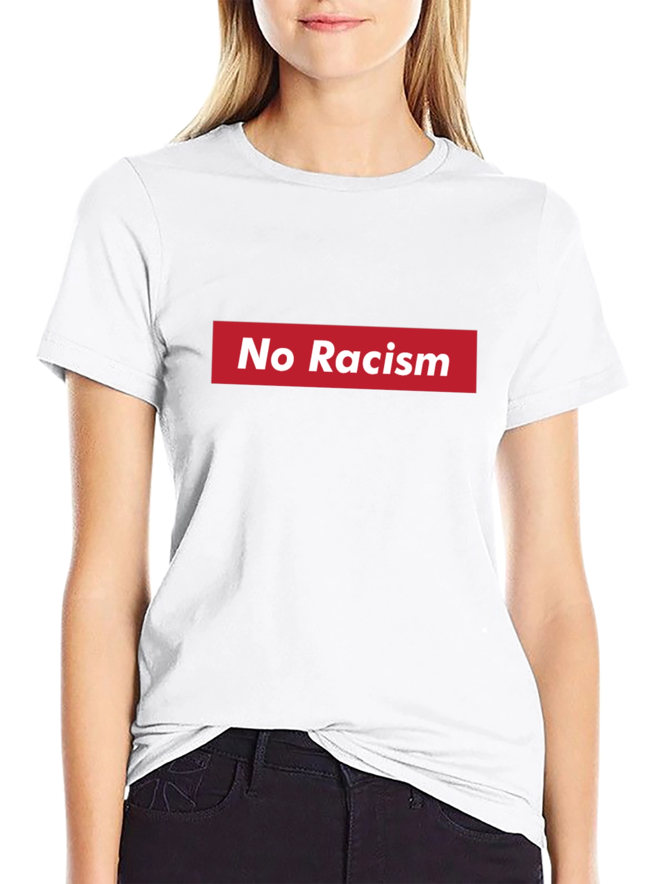 Black No Racism T-Shirt - Black view 9
