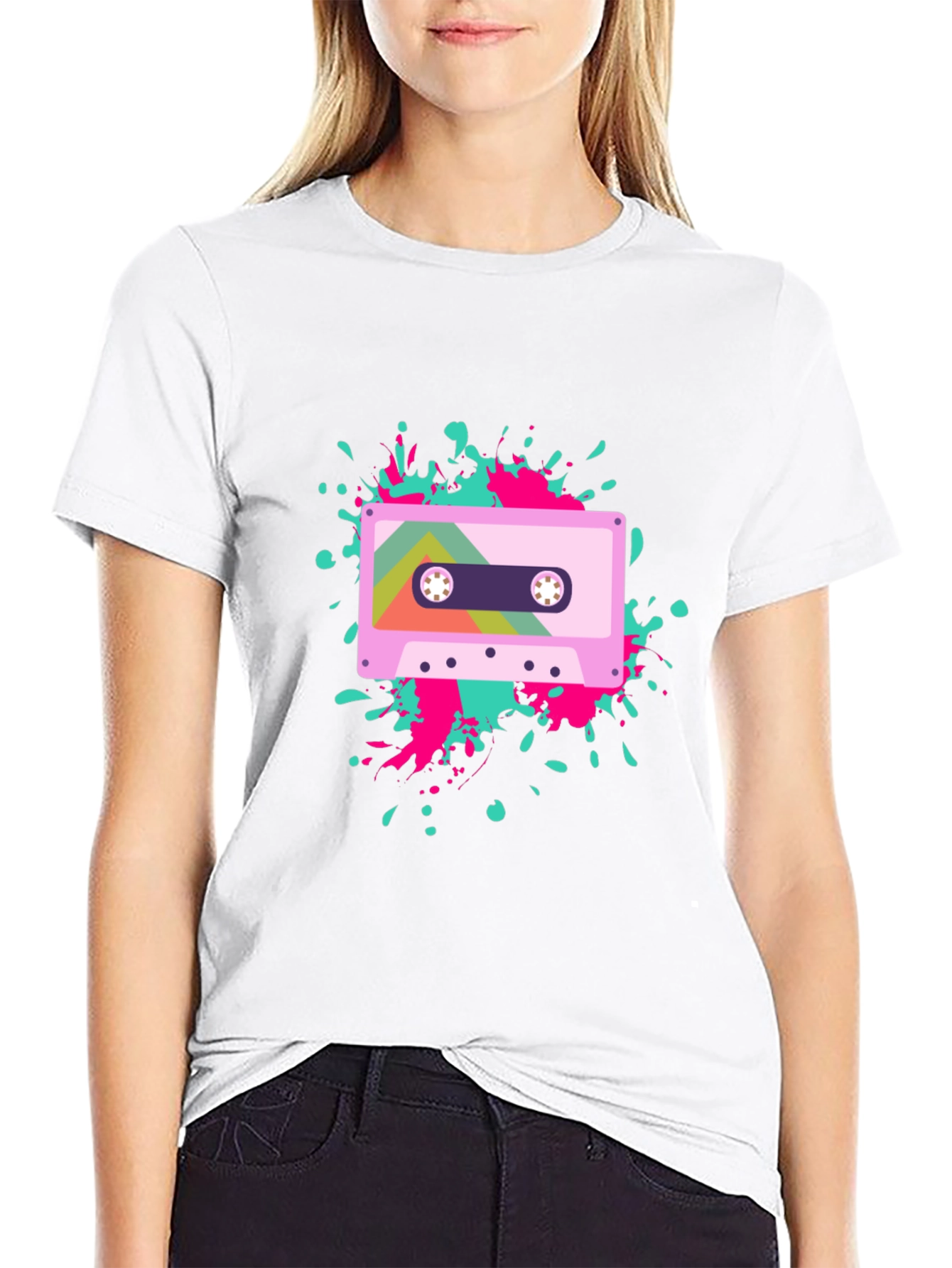 Black Retro Cassette Tape Graphic Tee - Black view 9