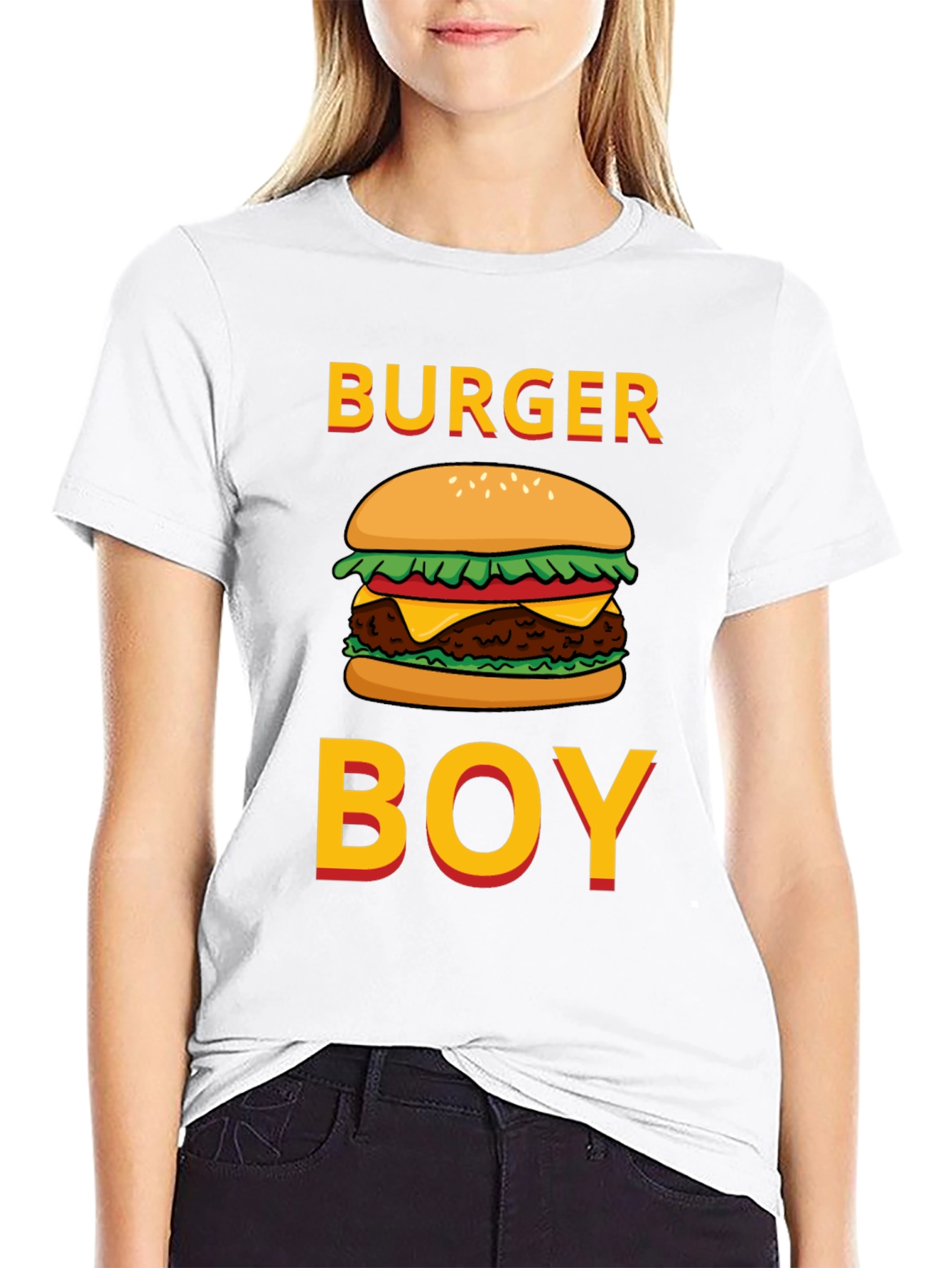 Black Burger Boy Graphic Tee - Foodie Humor T-Shirt view 9