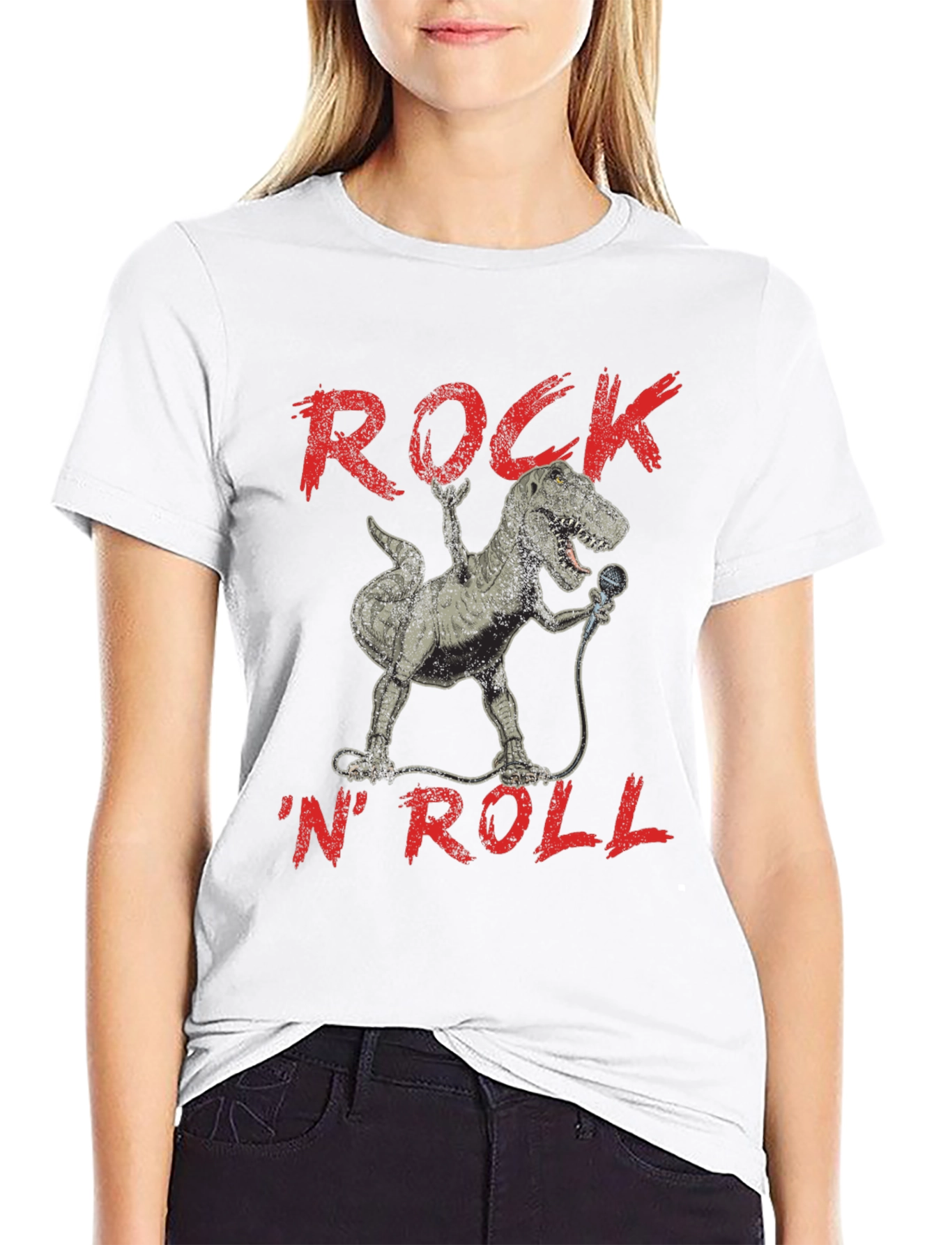 Black Rock 'N' Roll Dinosaur T-Shirt view 9