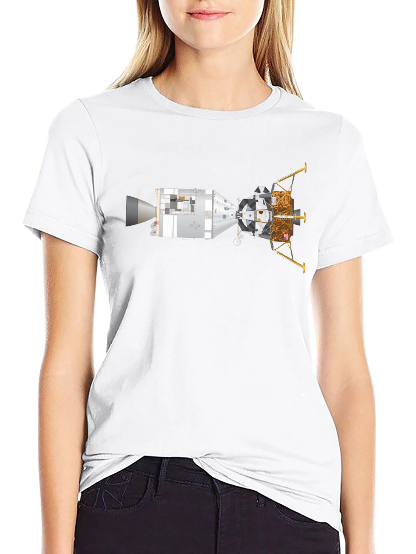 Black Lunar Module T-Shirt - Space Exploration Tee view 9