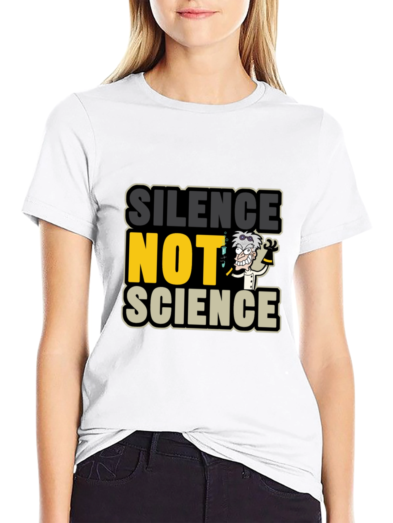 Black Silence NOT Science Graphic T-Shirt view 9