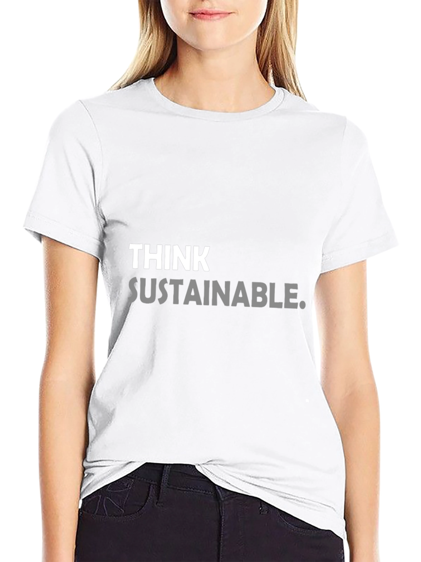Black Think Sustainable Graphic Tee - Black view 9