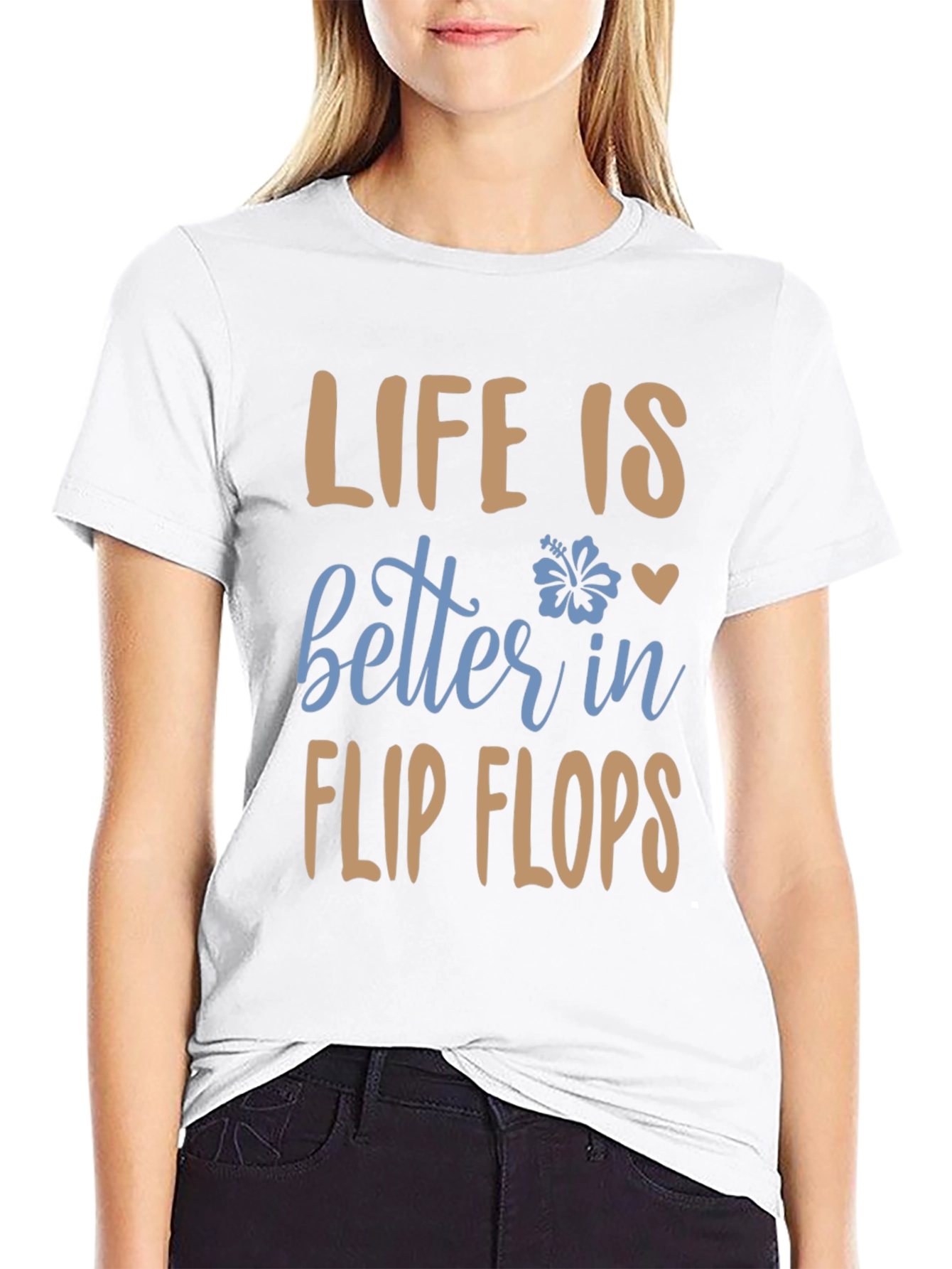 Black Life is Better in Flip Flops Graphic Tee view 9