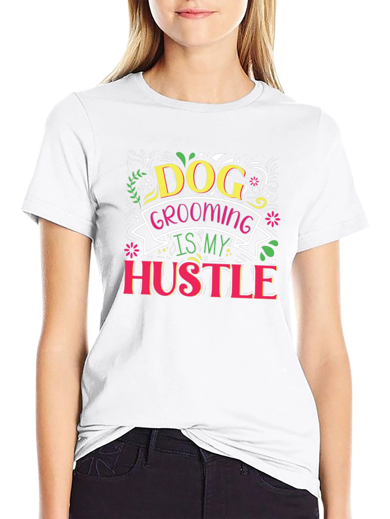 Black Dog Grooming Hustle T-Shirt view 9