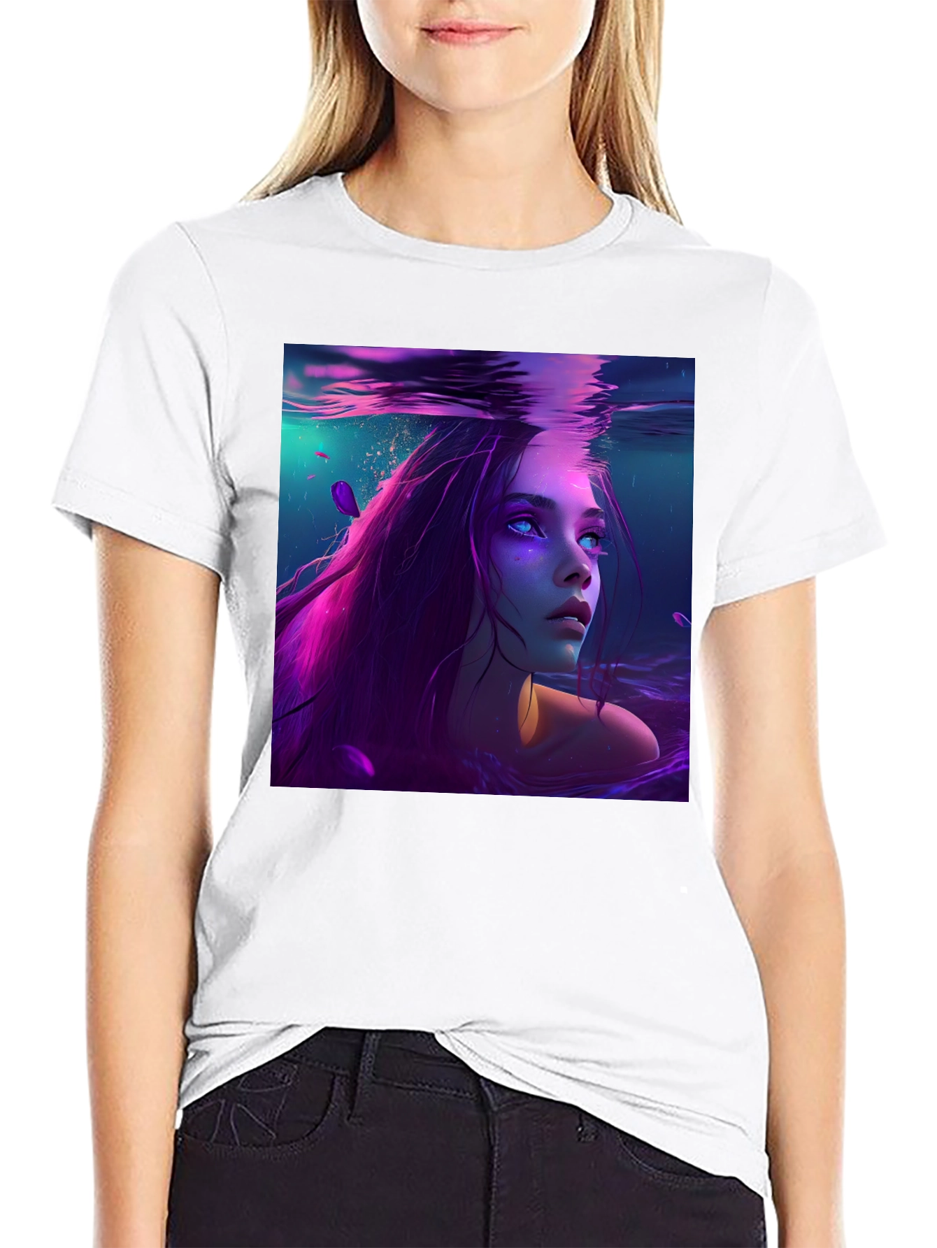 Black Mystic Mermaid Black T-Shirt view 9