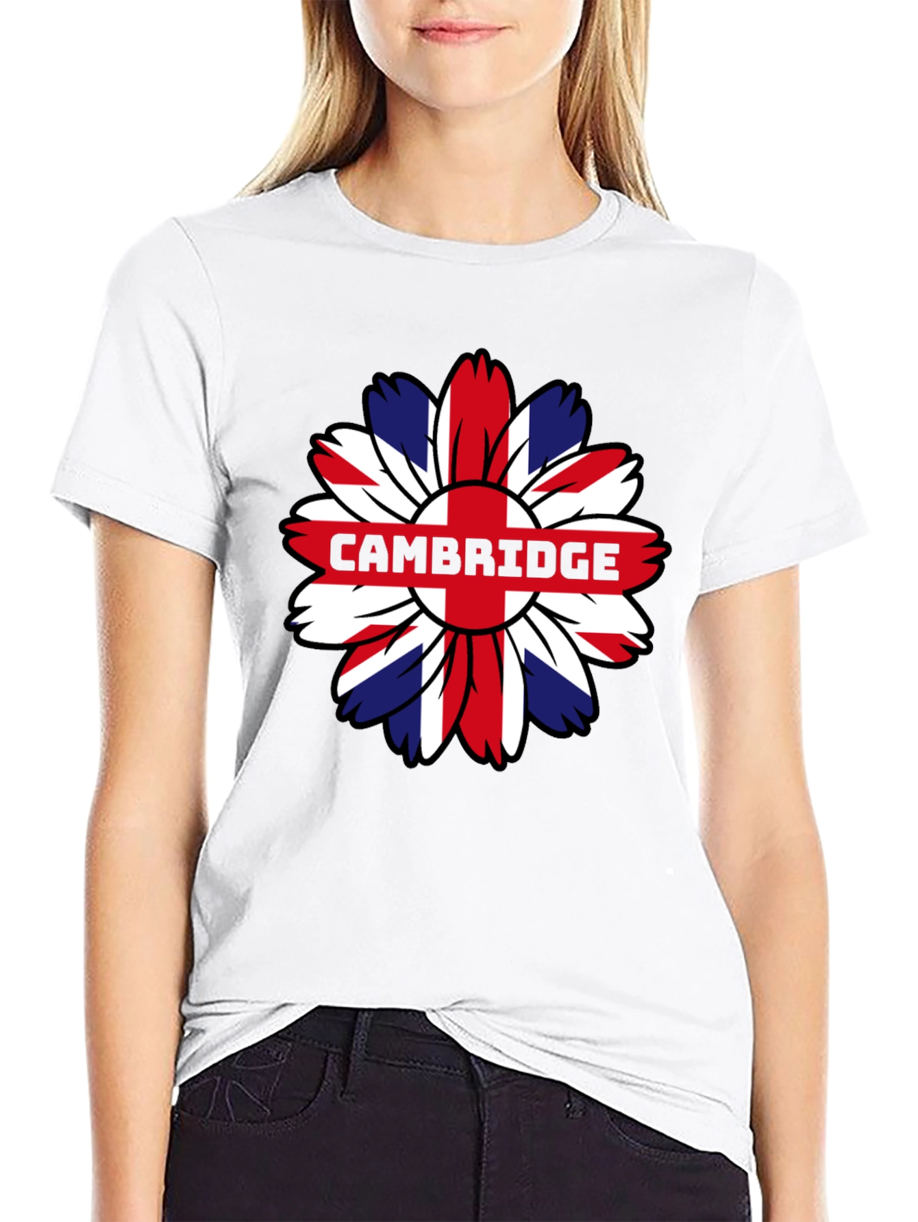 Cambridge UK Flag Flower Graphic Tee - 9