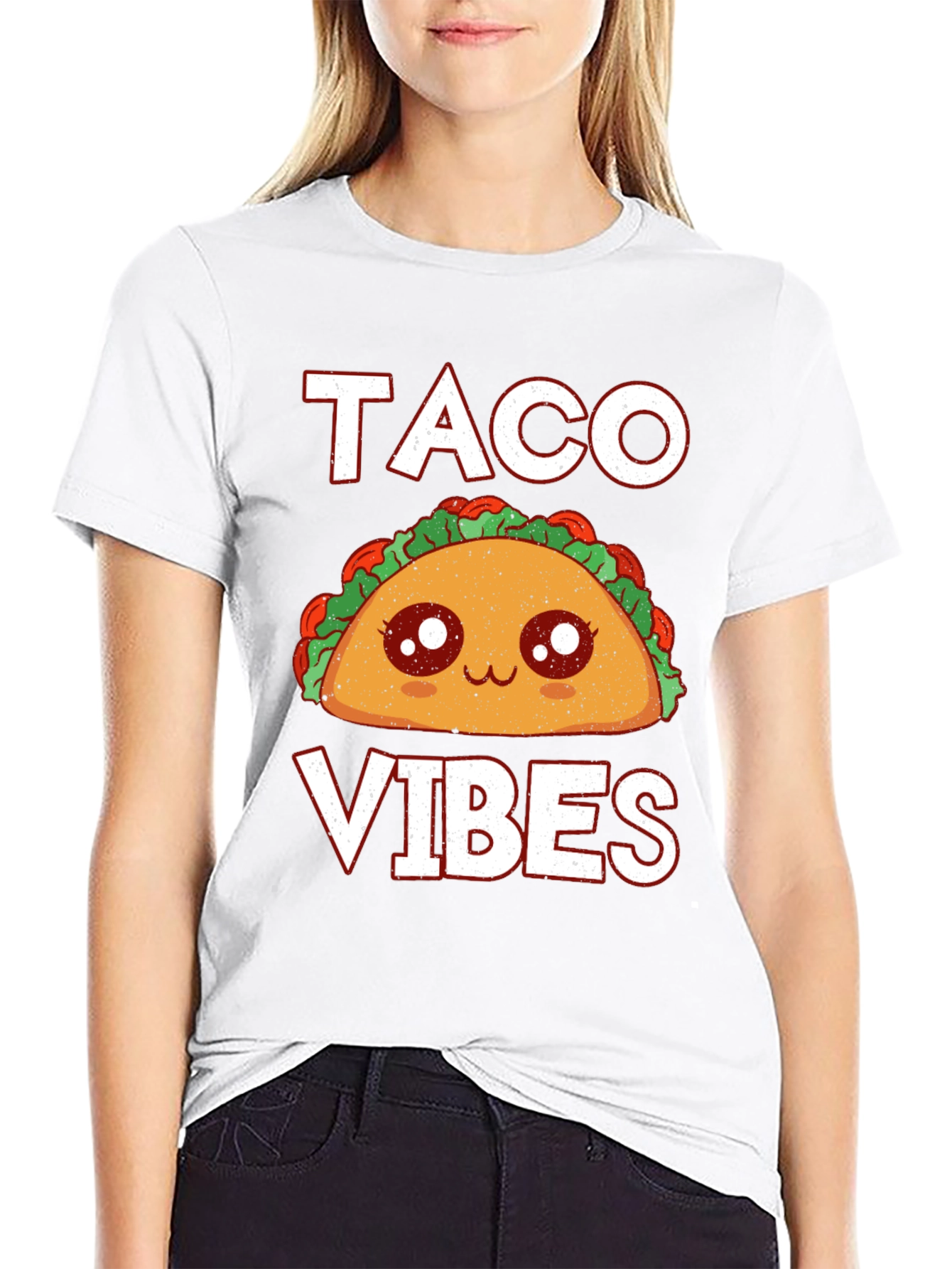 Black Taco Vibes Graphic Tee - Funny Food Shirt view 9