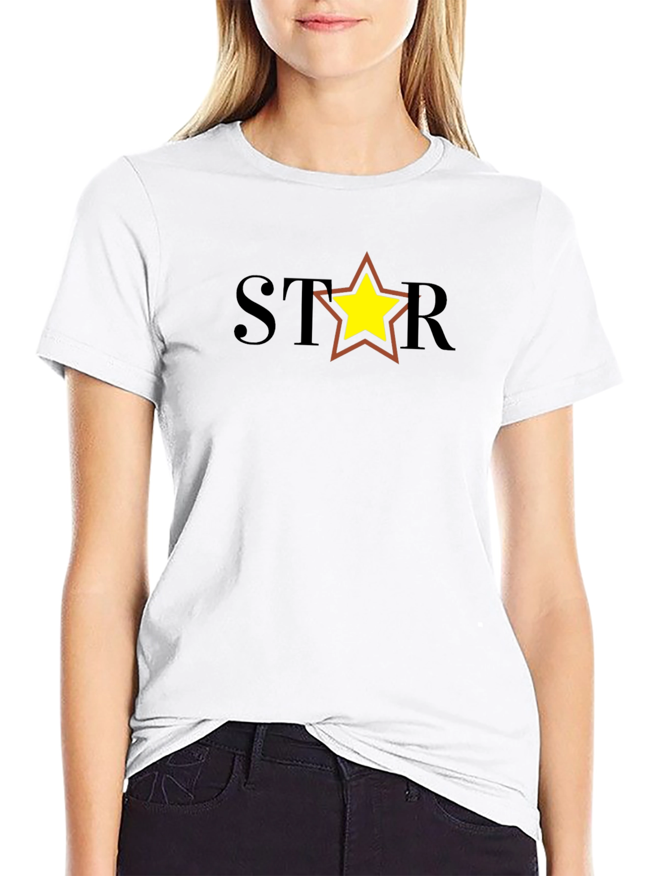 Black Star Graphic Tee - Black Cotton Blend Casual Shirt view 9