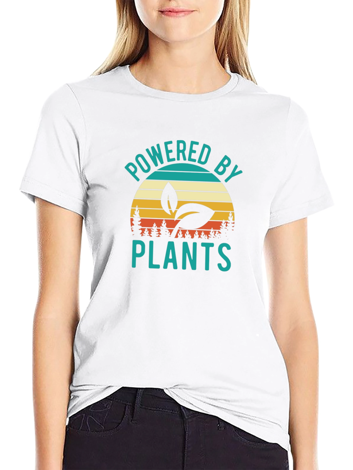 Black Powered By Plants Graphic T-Shirt view 9
