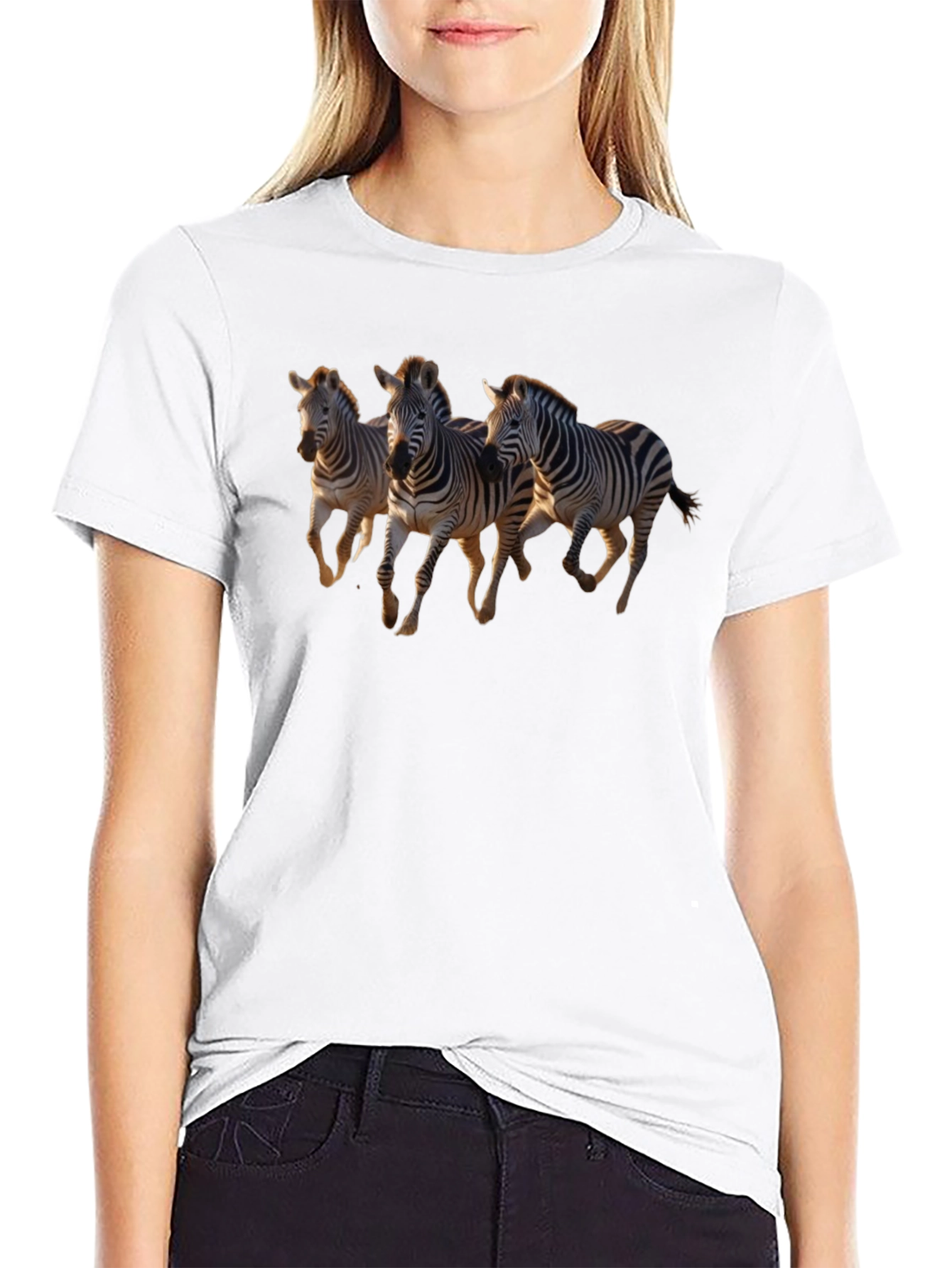 Black Zebra Graphic Tee - Black Crew Neck view 9