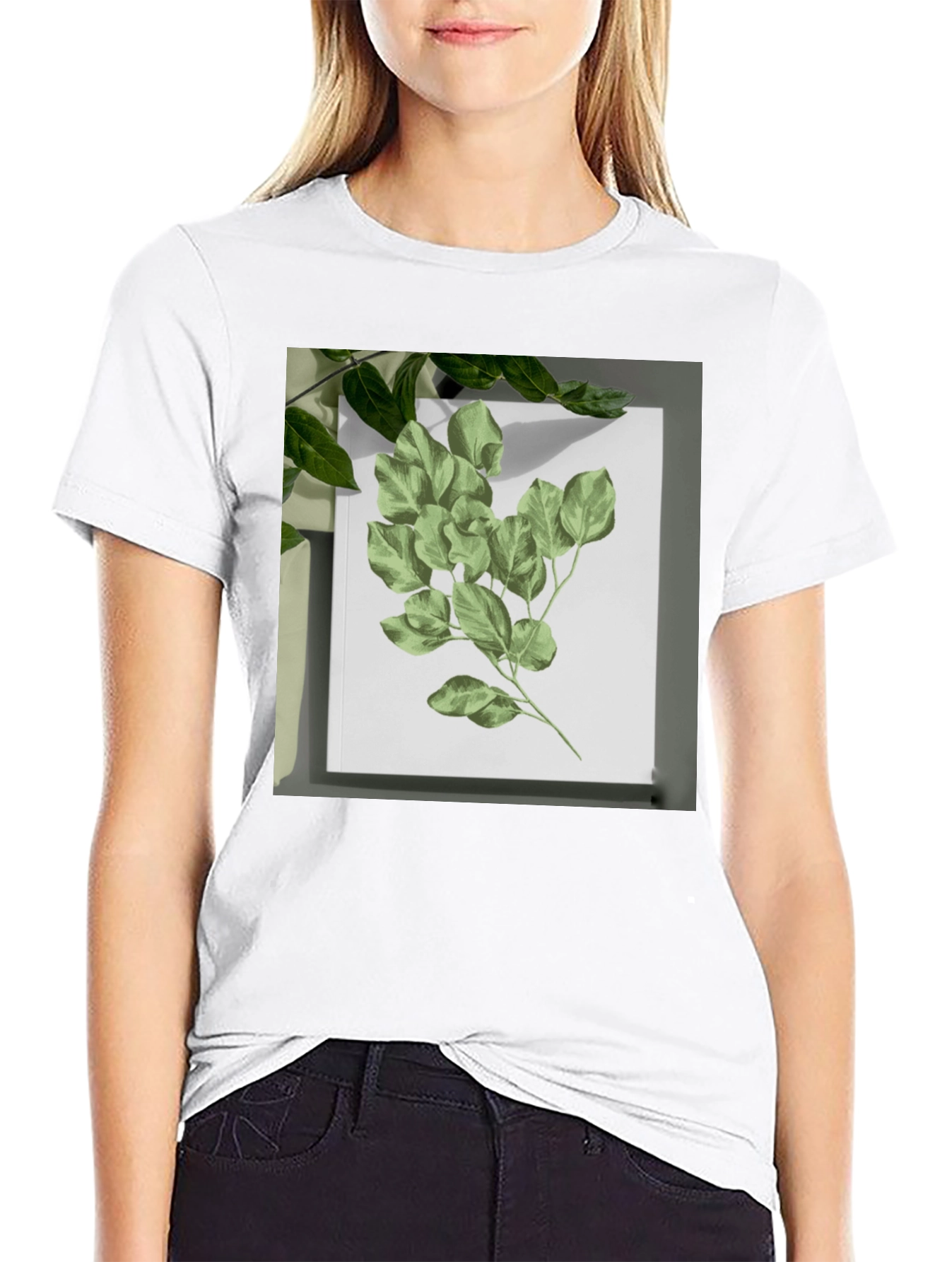 Black Nature Print Black T-Shirt view 9