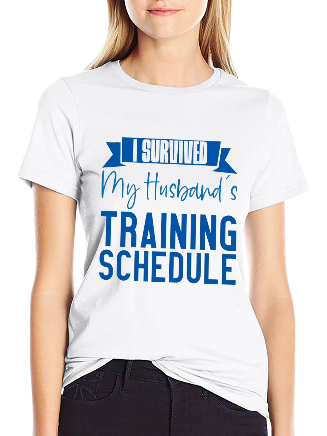 Black I Survived Husband's Training Schedule T-Shirt view 9