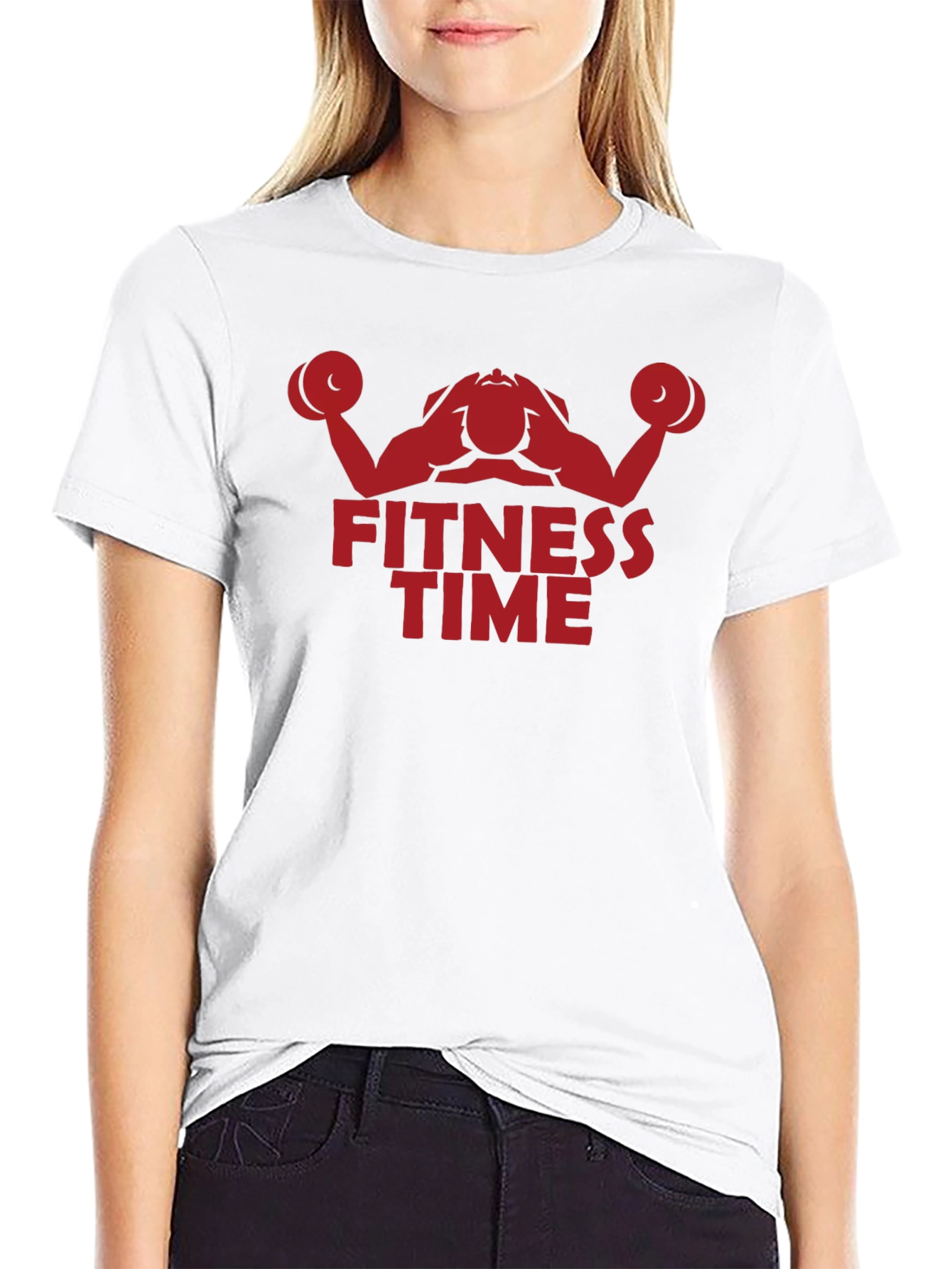 Black Fitness Time Graphic Tee - Black Cotton view 9
