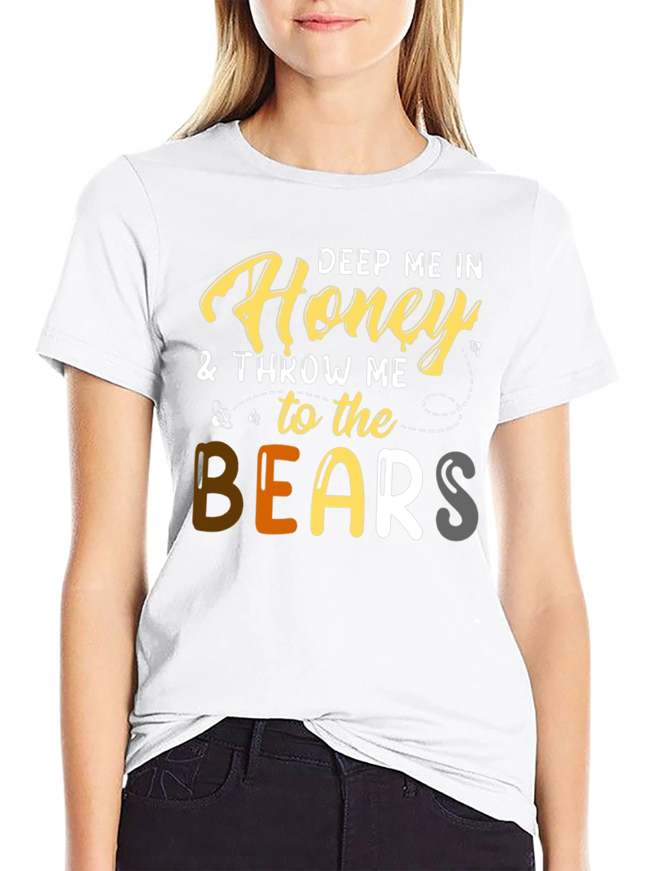 Black Deep Me in Honey Bear Graphic Tee view 9