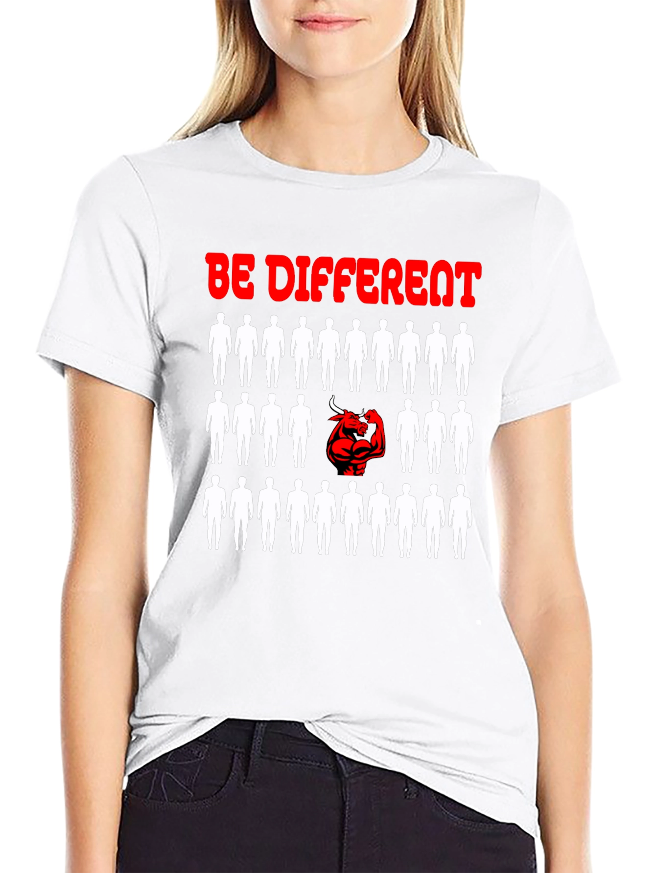 Black Be Different T-Shirt - Unique Graphic Design view 9