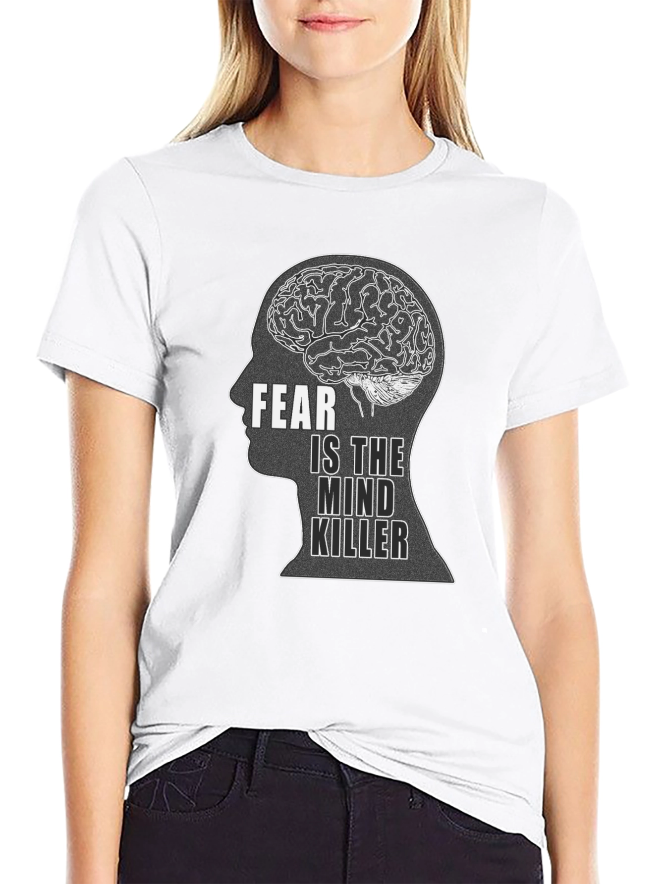 Black Fear is the Mind Killer Black T-Shirt view 9
