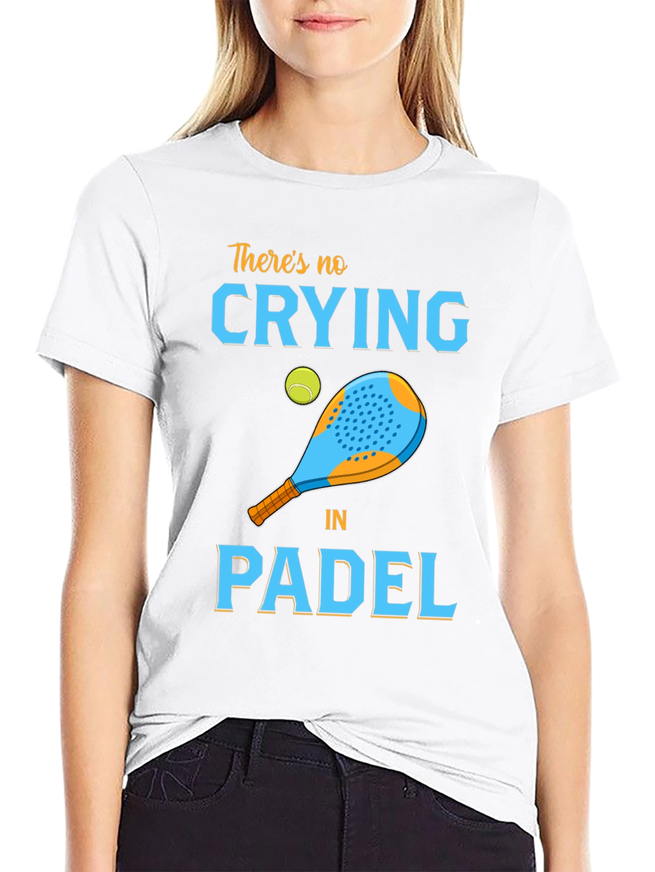 Black Funny Padel T-Shirt - No Crying in Padel view 9