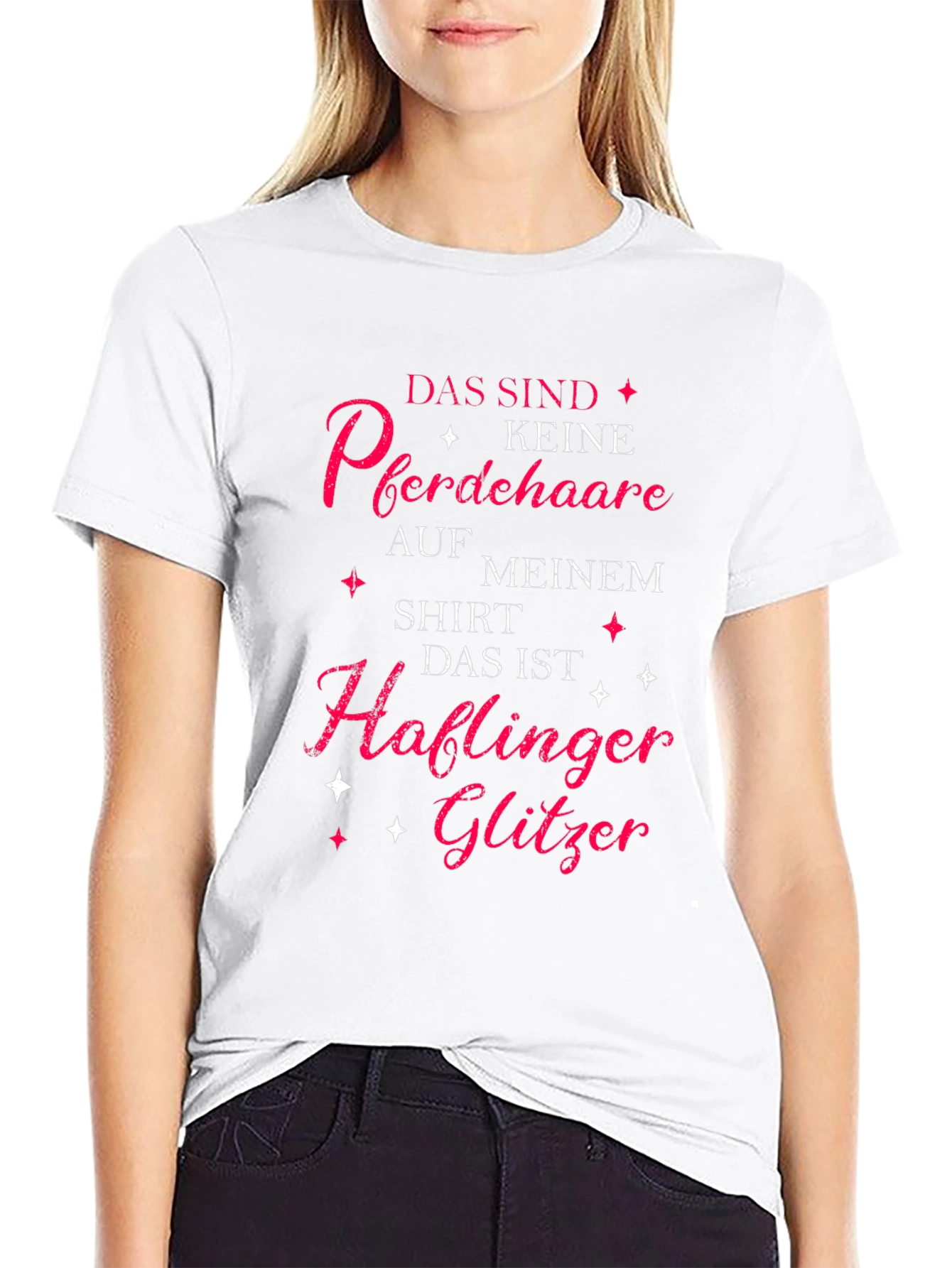 Black Horse Lover T-Shirt: Haflinger Glitter Tee view 9