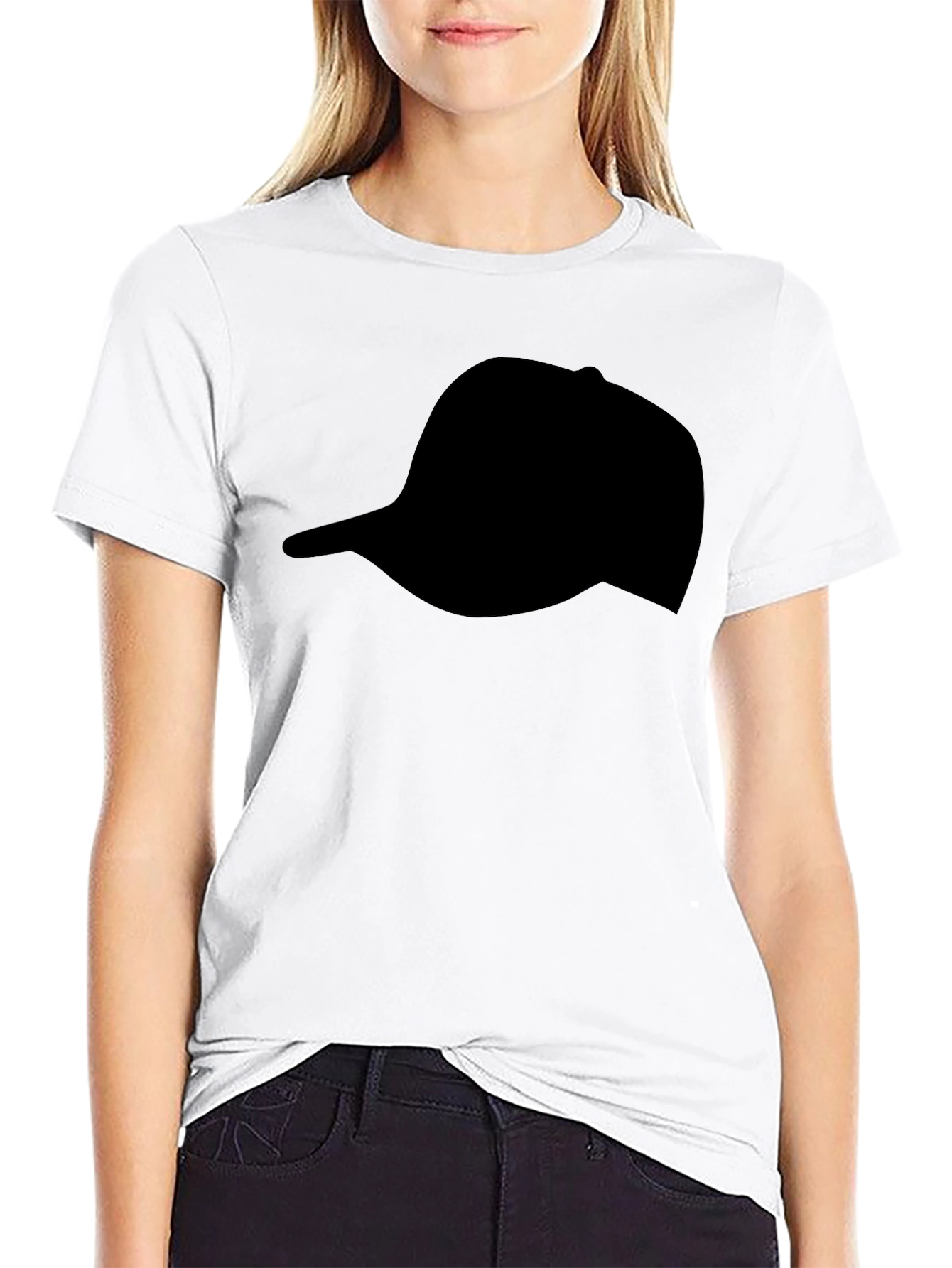 Black Black Hat Silhouette T-Shirt | Casual Graphic Tee view 9