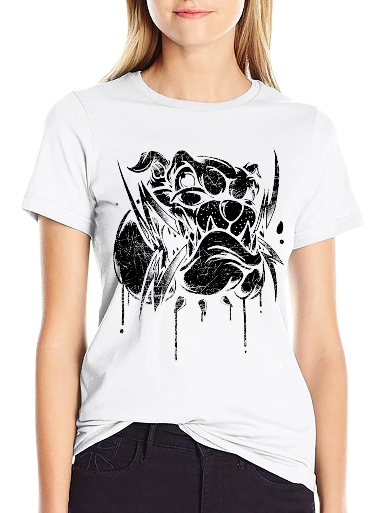 Black Graphic Bulldog Tee - Men's Black T-Shirt view 9