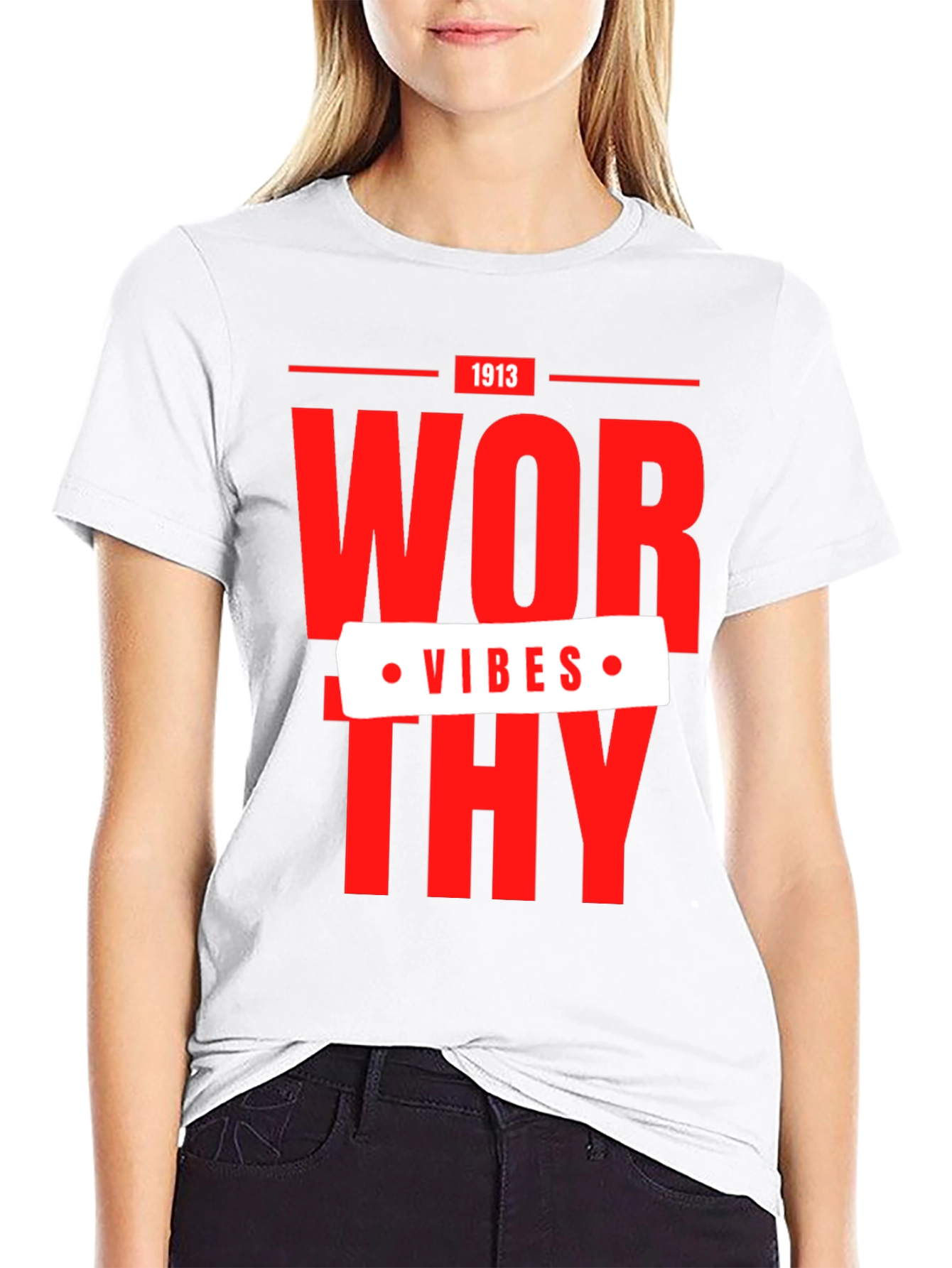 Black Worthy Vibes 1913 Graphic T-Shirt view 9