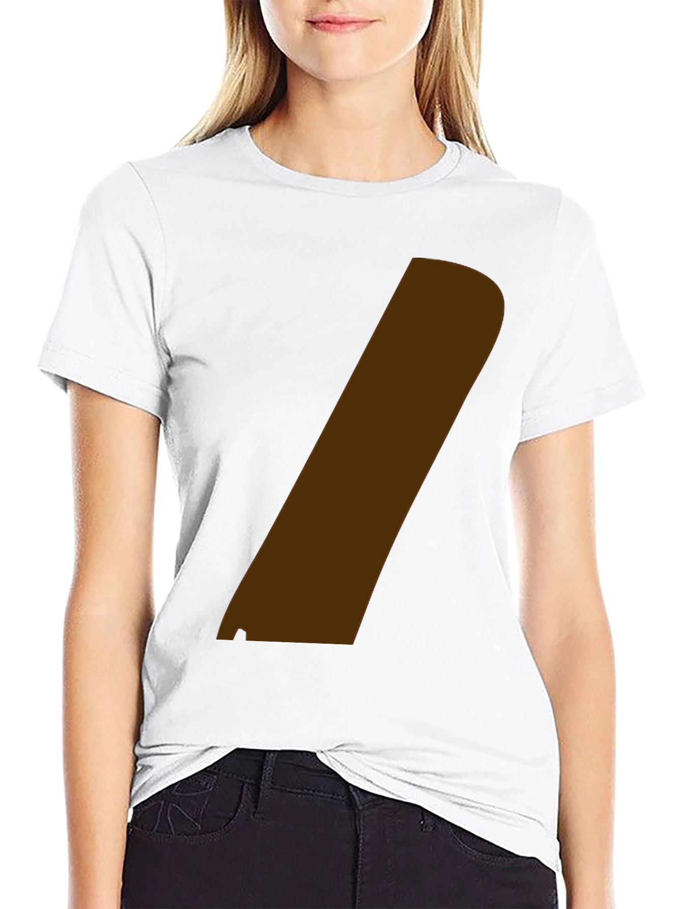 Black Modern Graphic Tee - Black with Brown Stripe view 9