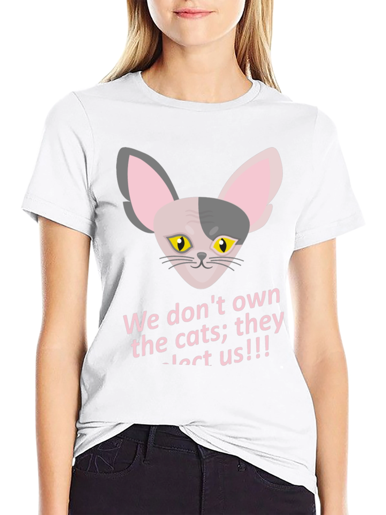 Black Funny Cat T-Shirt - "They Elect Us!!!" view 9