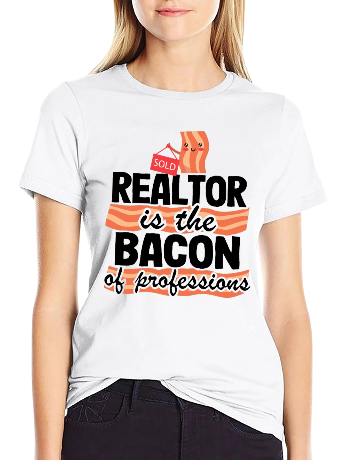 Black Realtor Bacon of Professions T-Shirt view 9