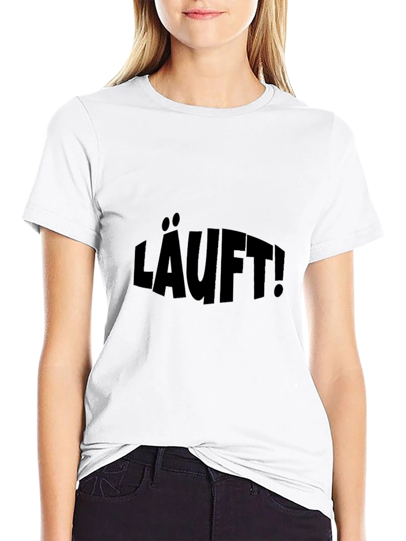 Black LÄUFT! Black Graphic T-Shirt - Funny German Slogan view 9