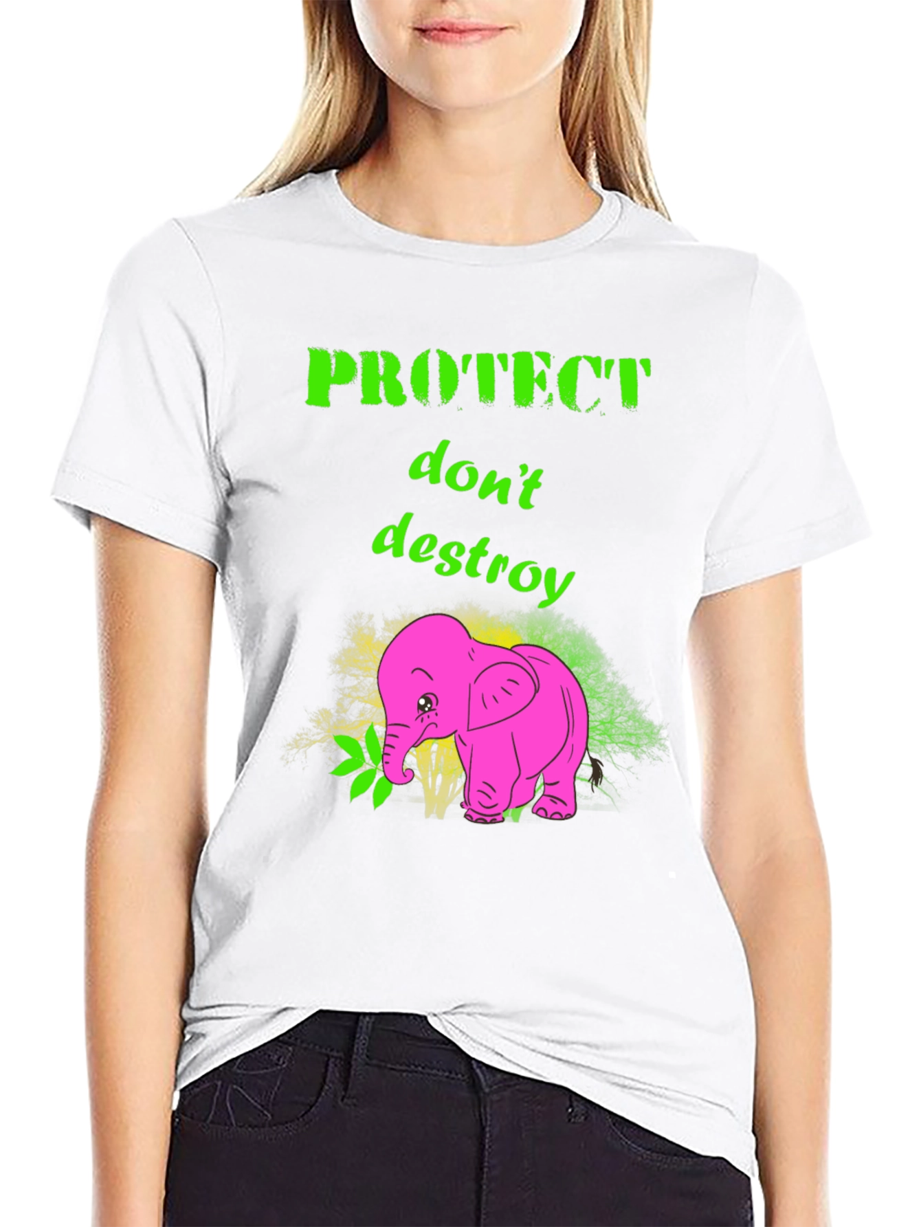 Black Protect Don't Destroy Graphic T-Shirt view 9