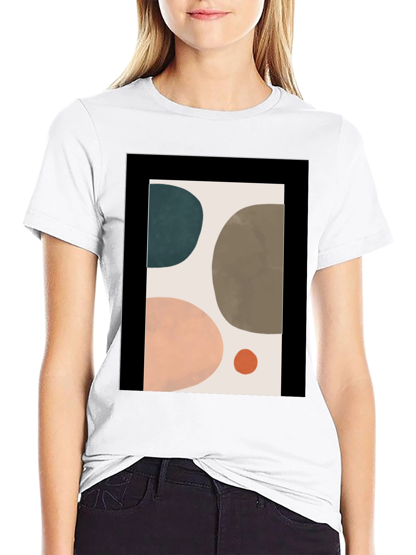 Black Abstract Art T-Shirt - Modern Design Tee view 9