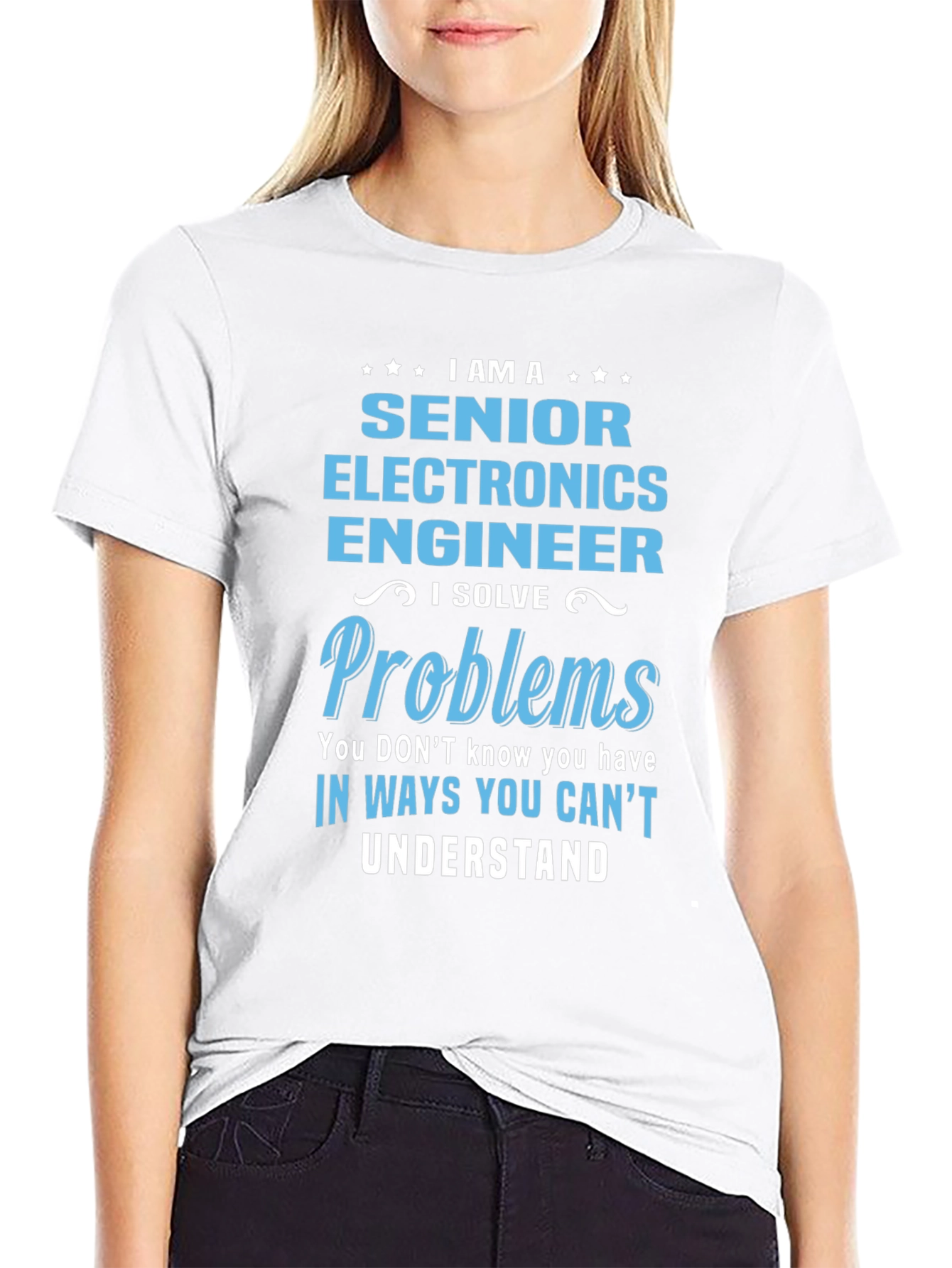 Black Senior Electronics Engineer T-Shirt view 9