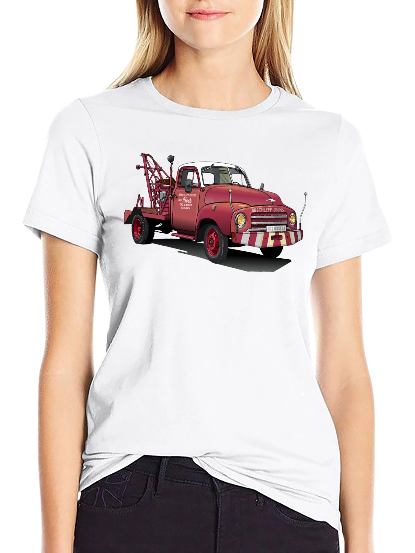 Black Vintage Tow Truck Graphic Tee view 9