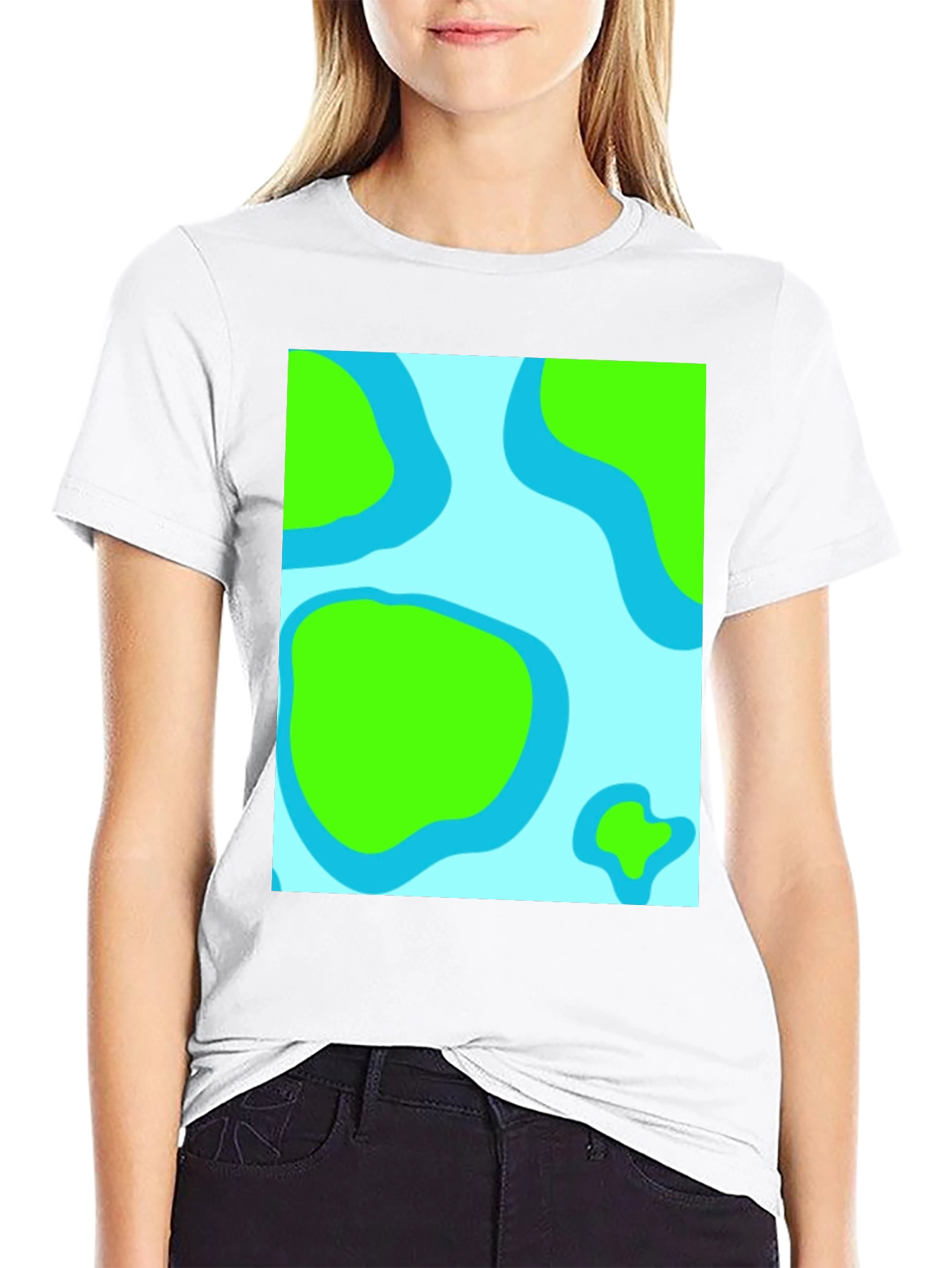 Black Abstract Land & Water Graphic Tee - Black view 9