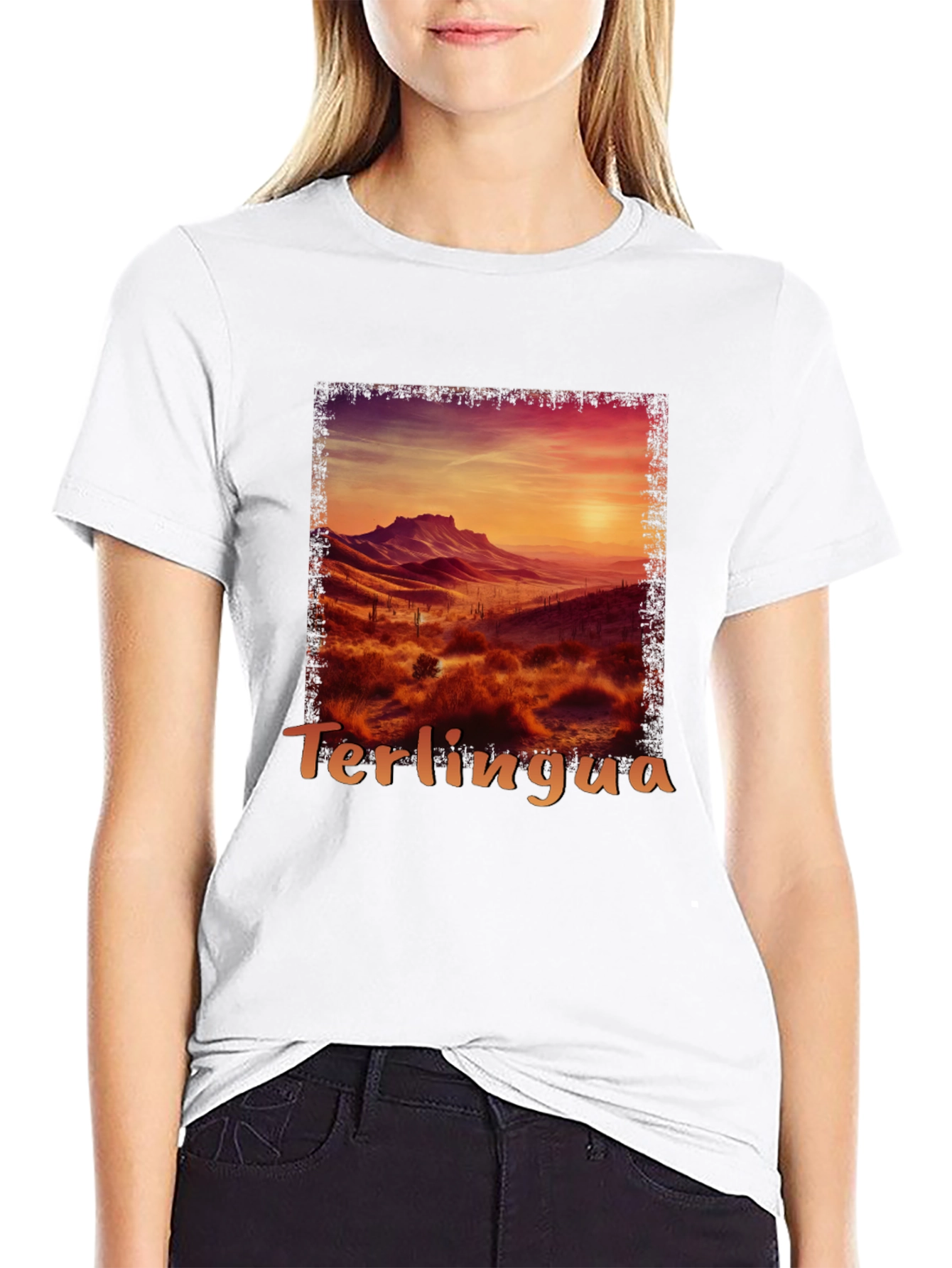 Black Terlingua Sunset Graphic Tee - Desert Scene Shirt view 9
