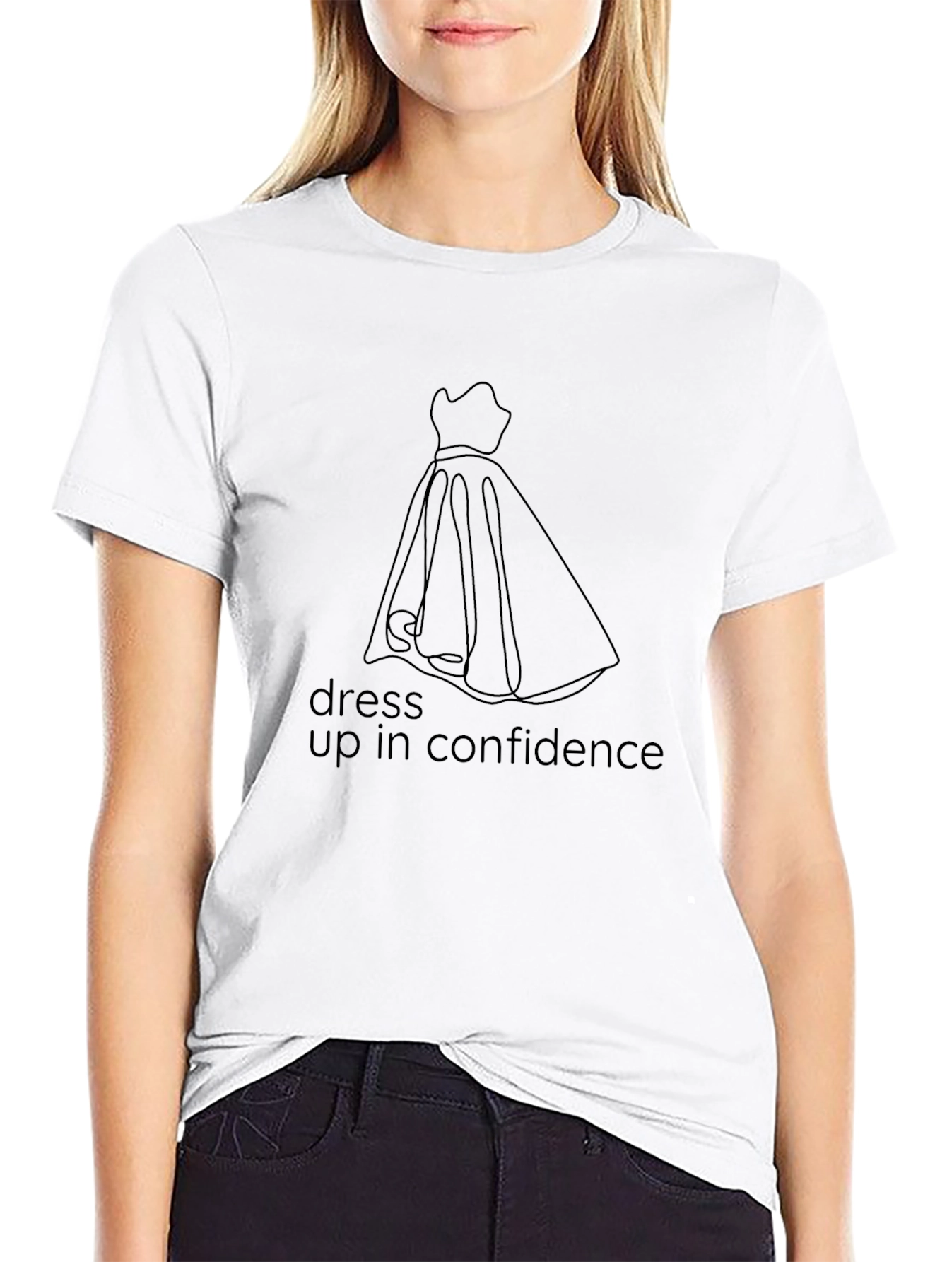 Black Dress Up in Confidence Black Tee view 9