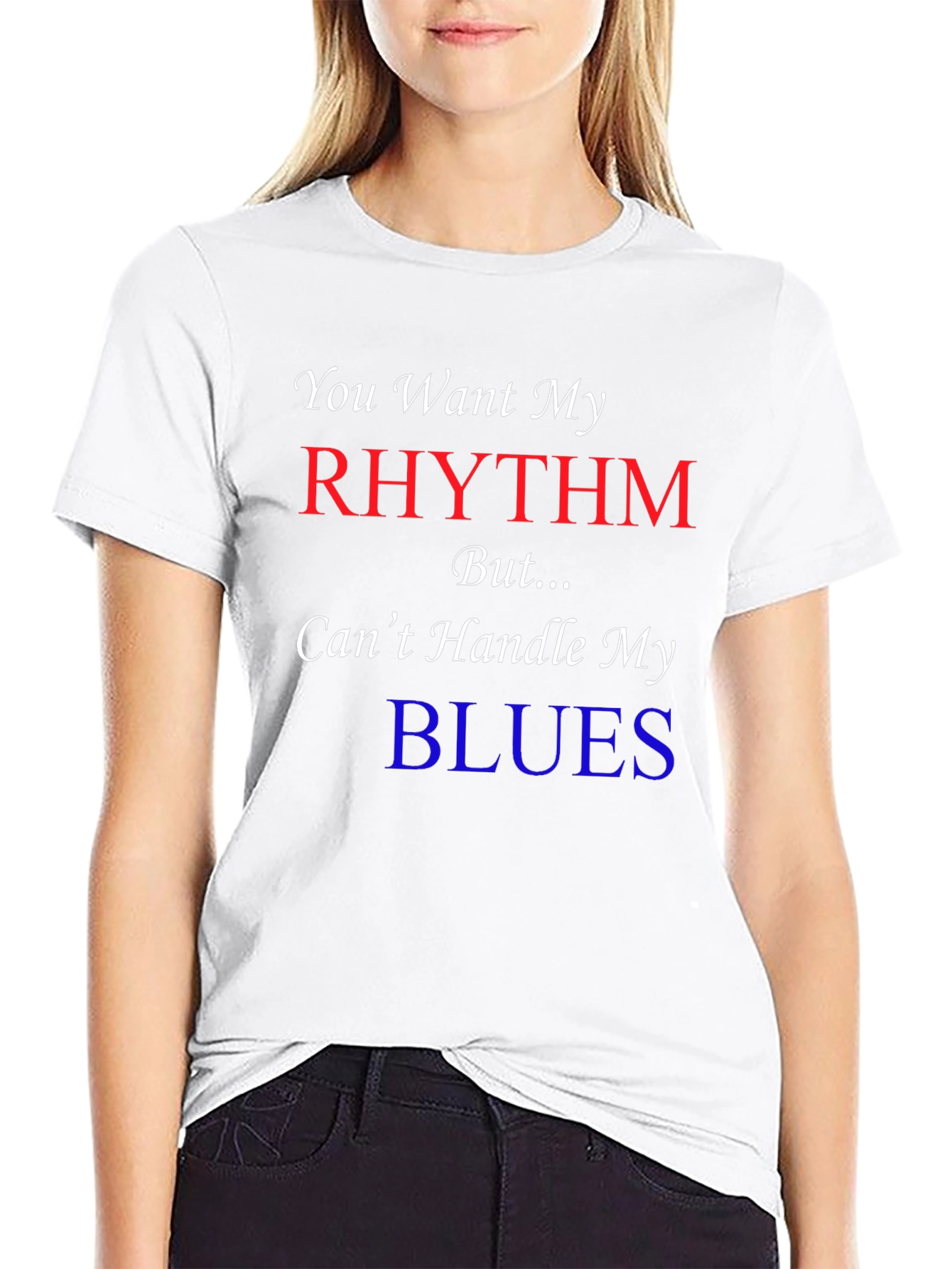 Black Rhythm & Blues Graphic Tee - Novelty T-Shirt view 9