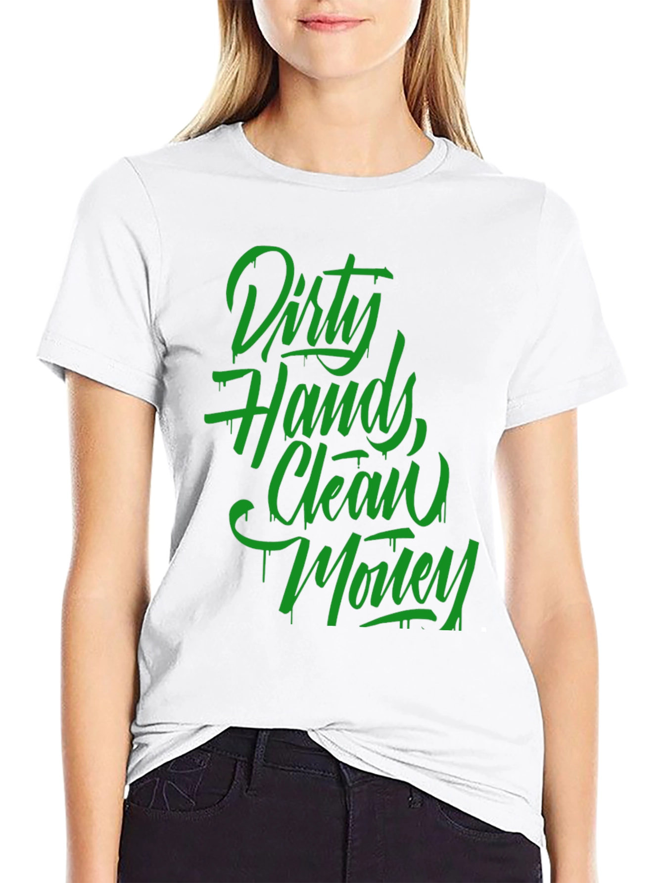 Black Dirty Hands, Clean Money Graphic T-Shirt view 9