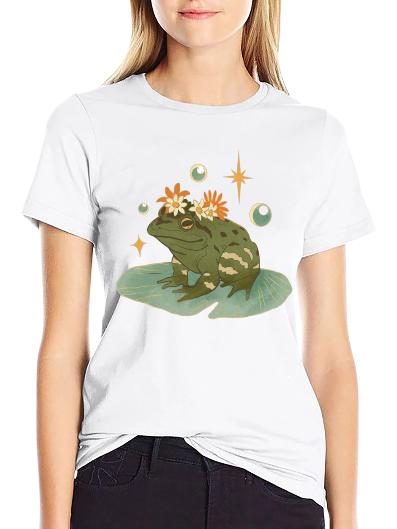Frog With Flowers Graphic T-Shirt - 9