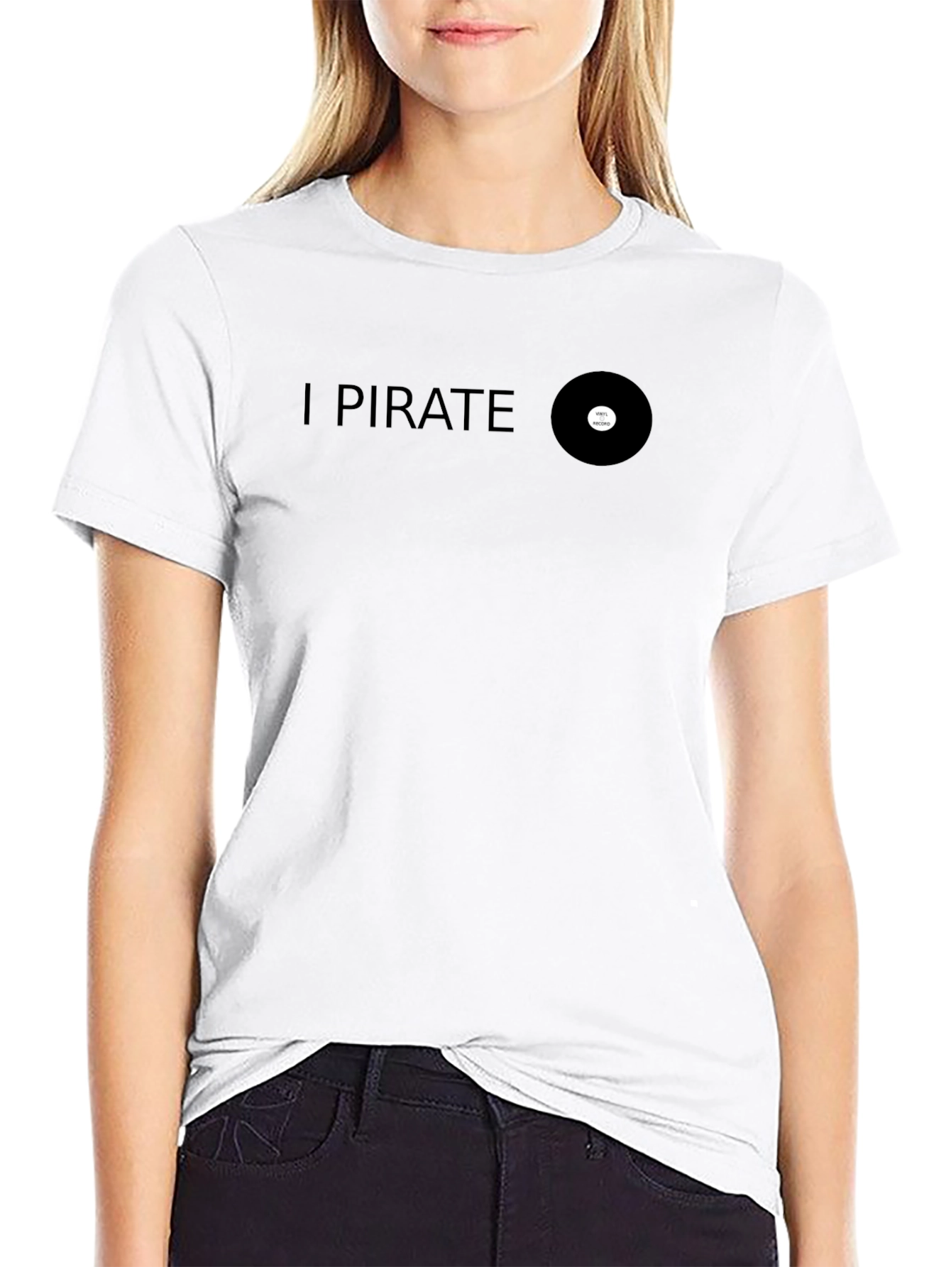 I Pirate Record Black T-Shirt - Music Lover Tee - 9