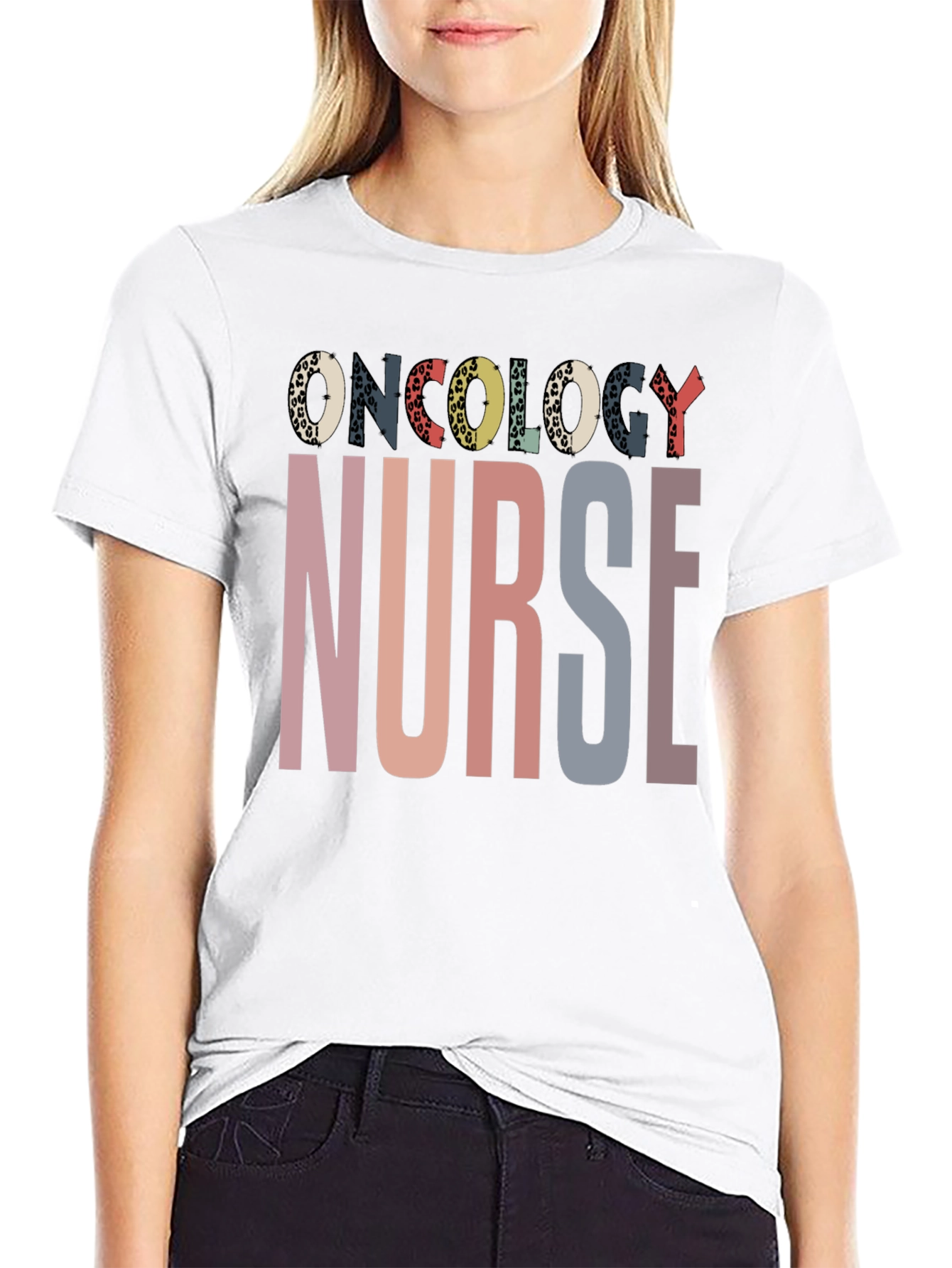 Black Oncology Nurse Graphic T-Shirt view 9