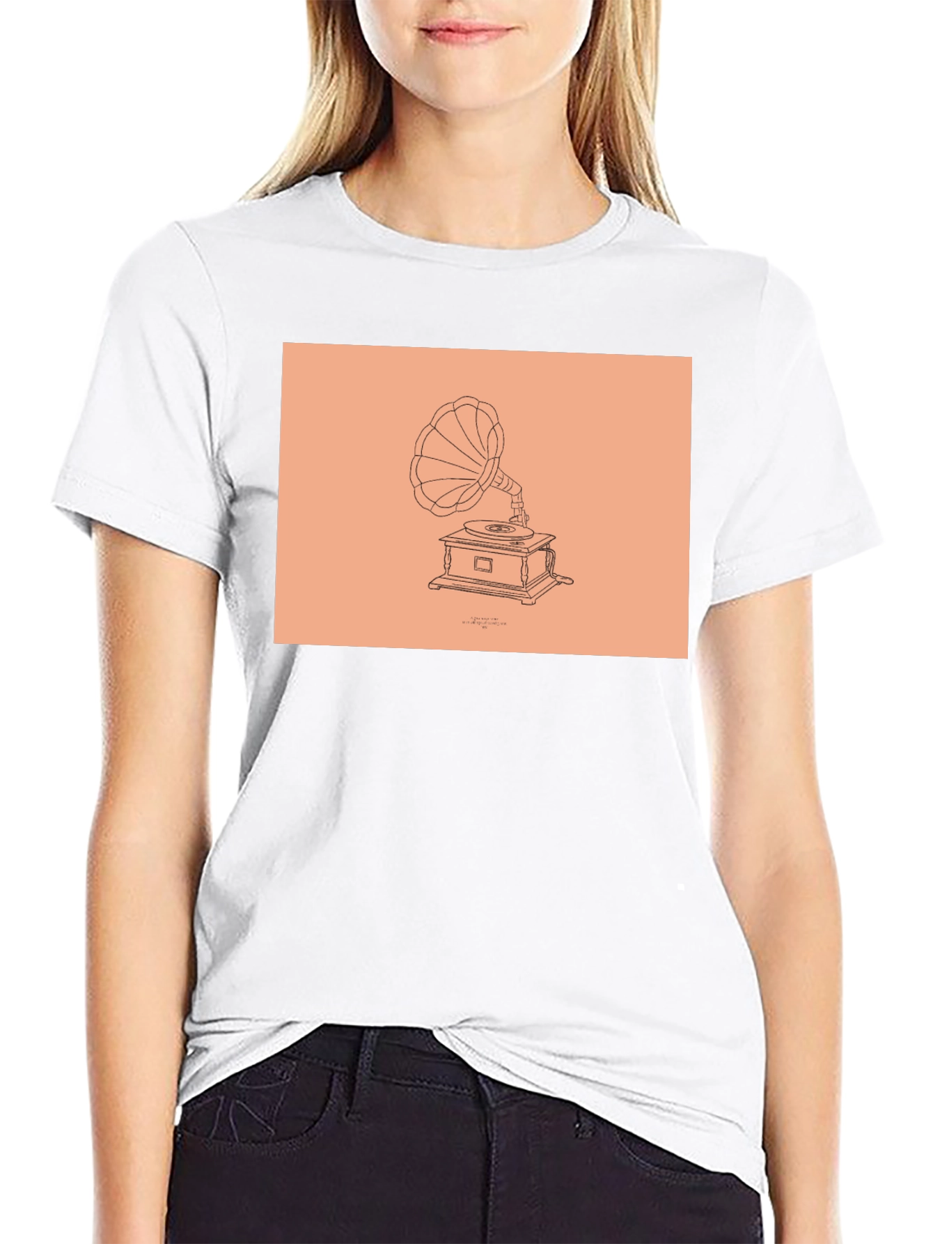 Black Vintage Gramophone T-Shirt - Retro Style view 9
