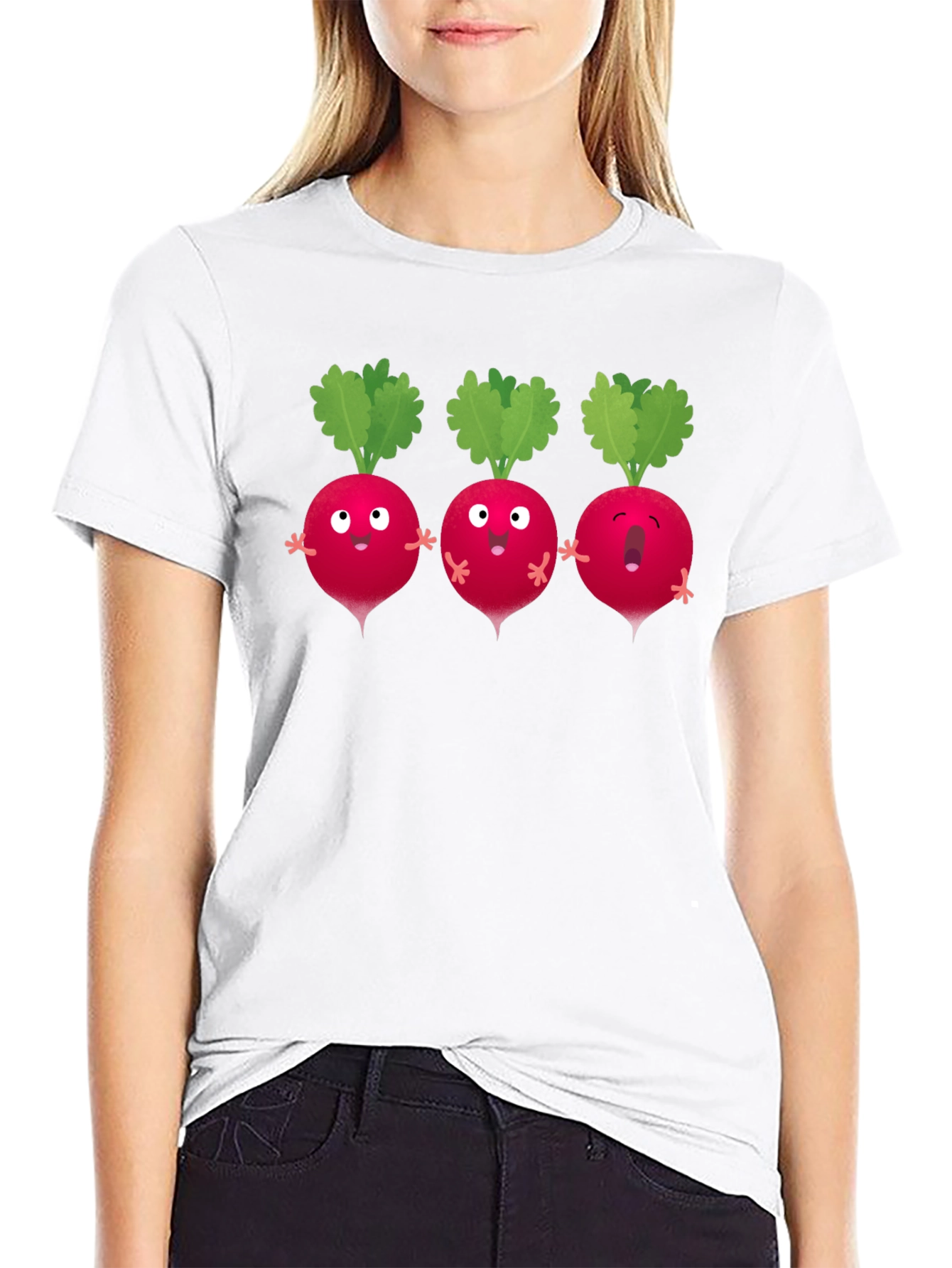 Black Radish Trio Graphic T-Shirt - Black Cotton Tee view 9