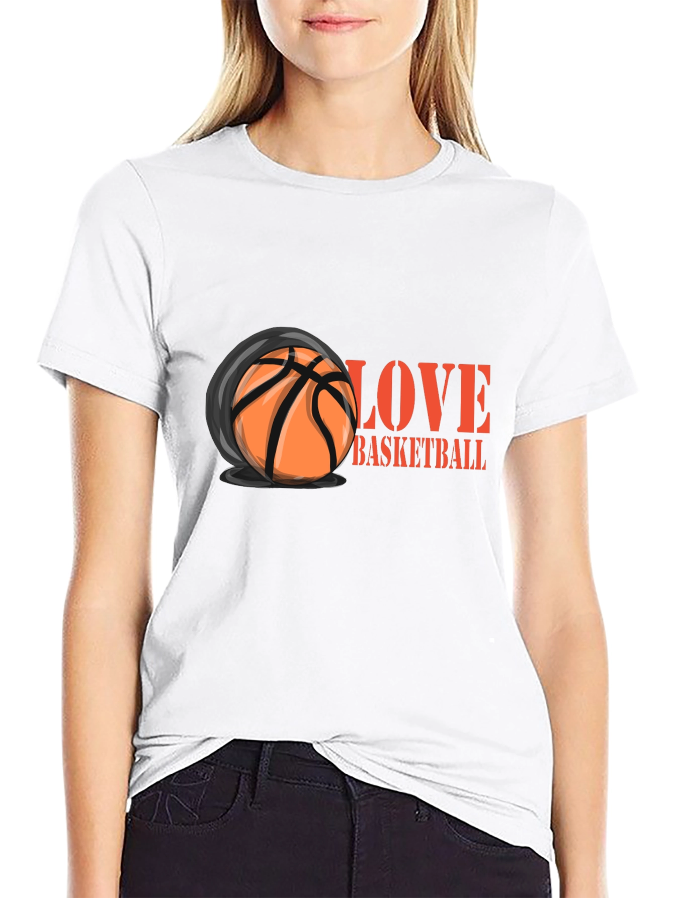 Black Love Basketball Graphic T-Shirt view 9