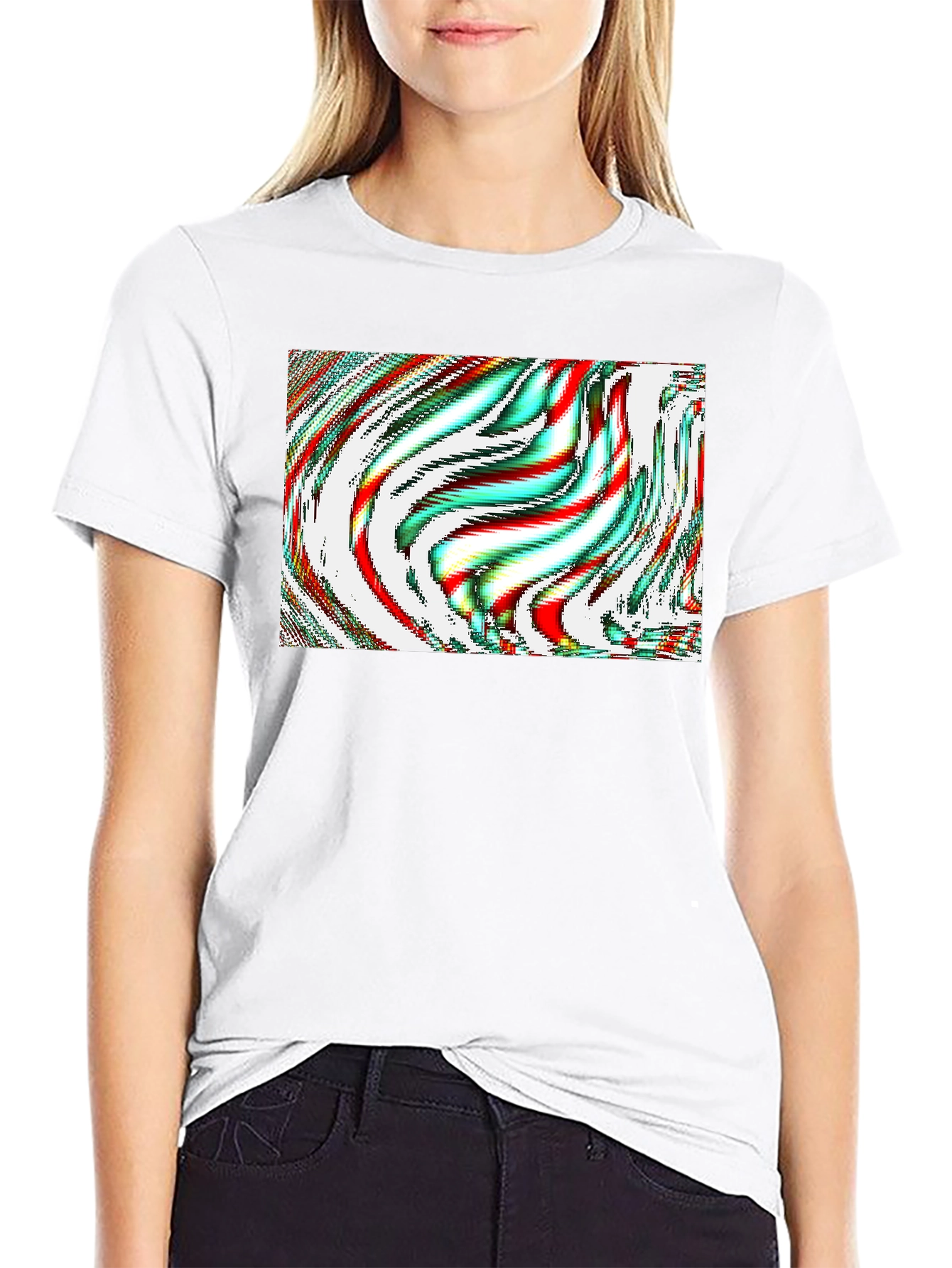 Black Abstract Art Graphic Tee - Men's Black T-Shirt view 9