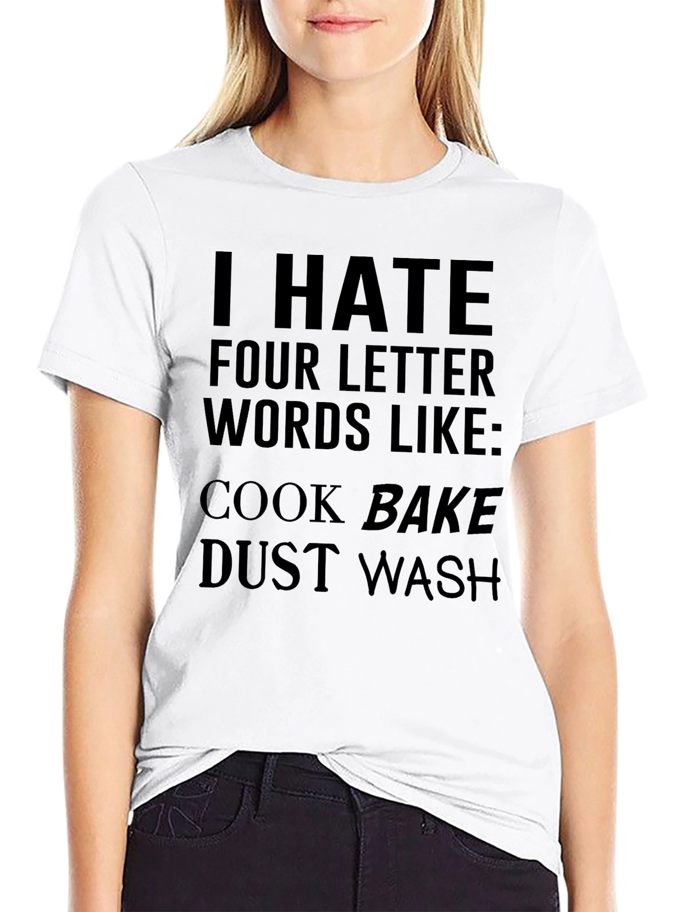 Black Funny 'I Hate Four Letter Words' Graphic Tee view 9
