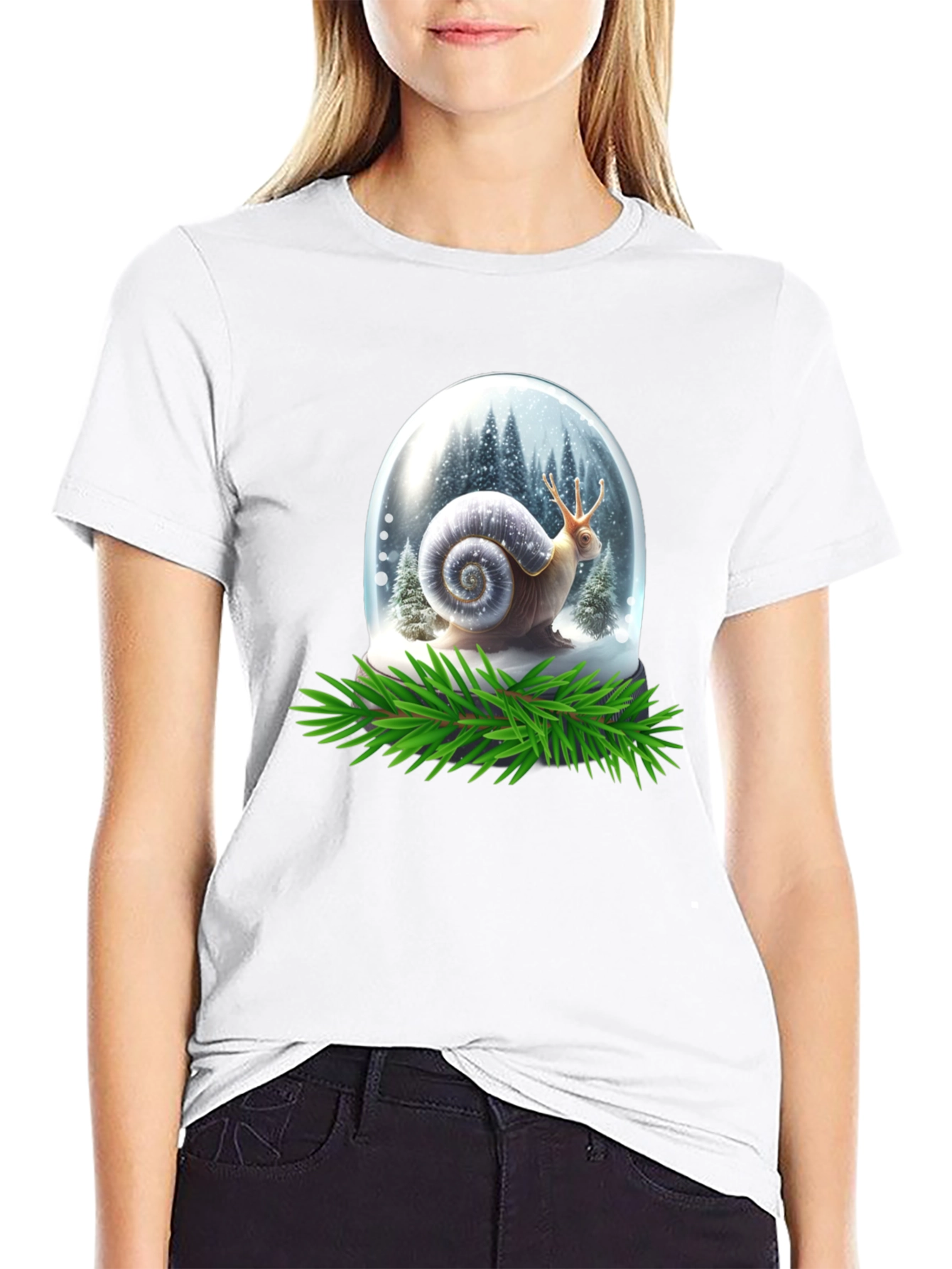 Black Snail Snow Globe Graphic Tee view 9